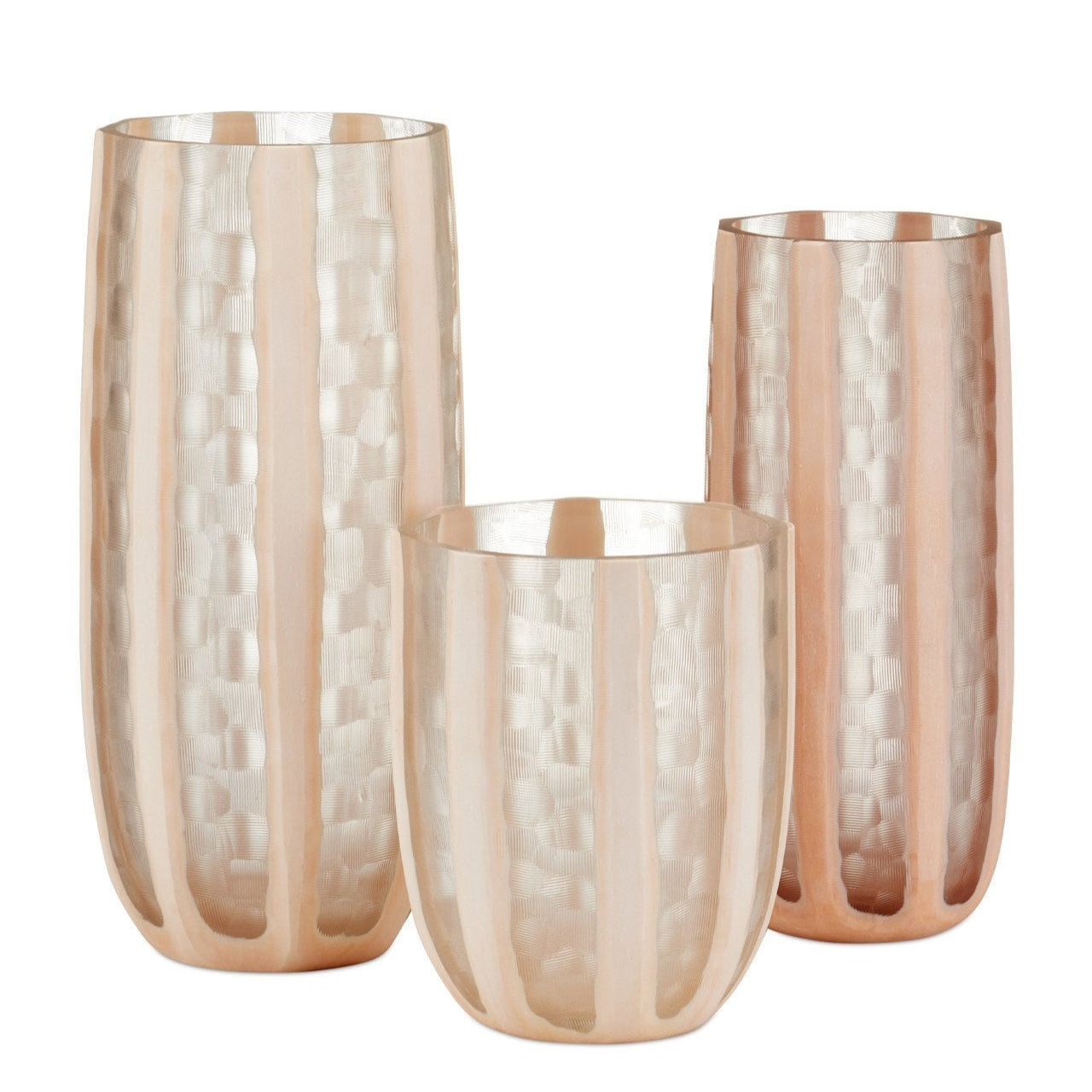 Merletto Pink Glass Vase (Set of 3)