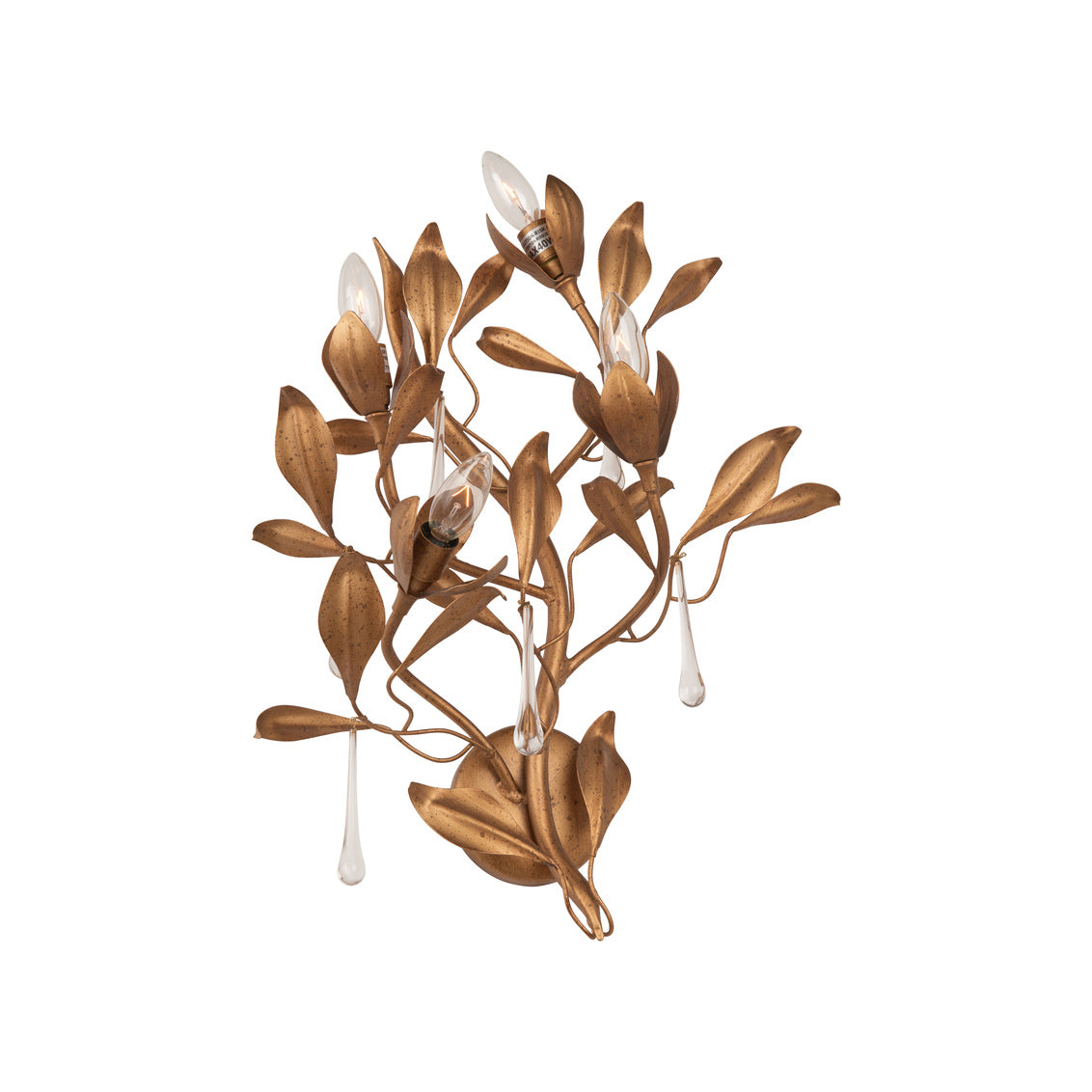 Bay Laurel Handcrafted Golden Wall Sconce