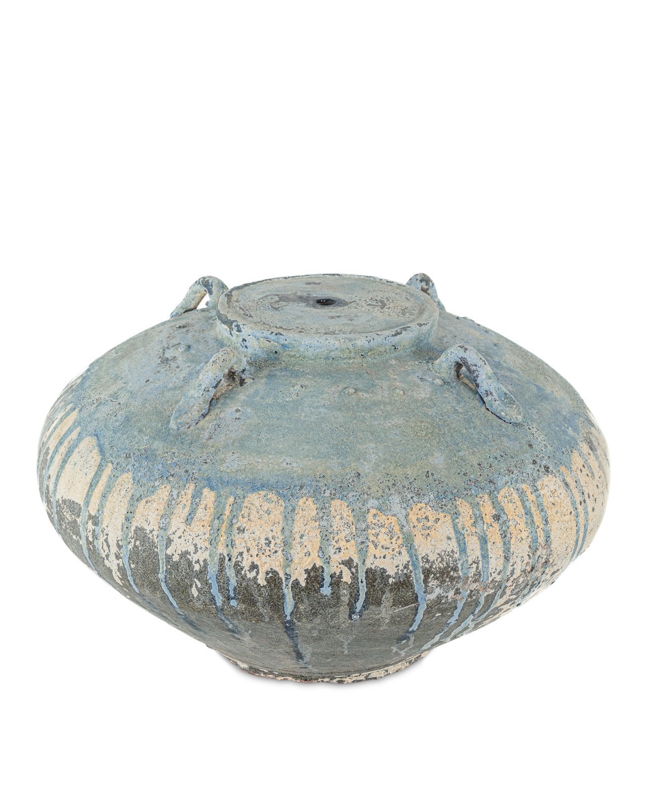 Catania Antique Blue Drip Terracotta Table Lamp