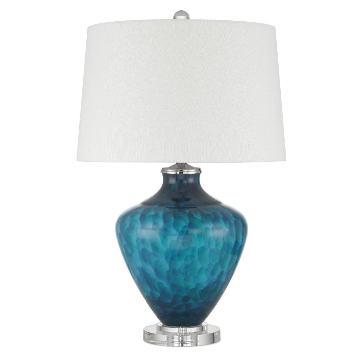 Sapphire Blue Glass Table Lamp