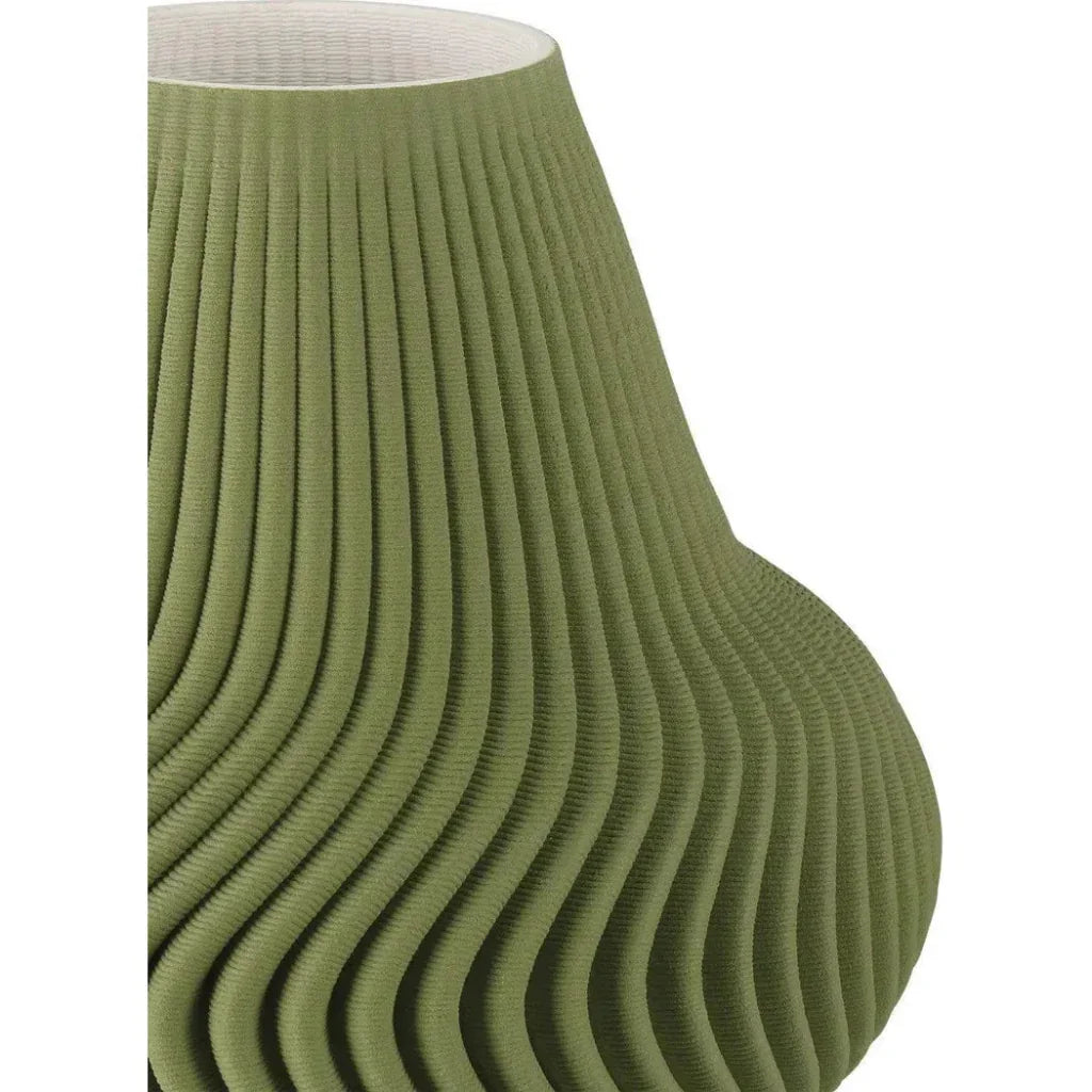 10" Plisse Porcelain Green Vase - LOOMLAN - Currey & Co - Vases & Jars
