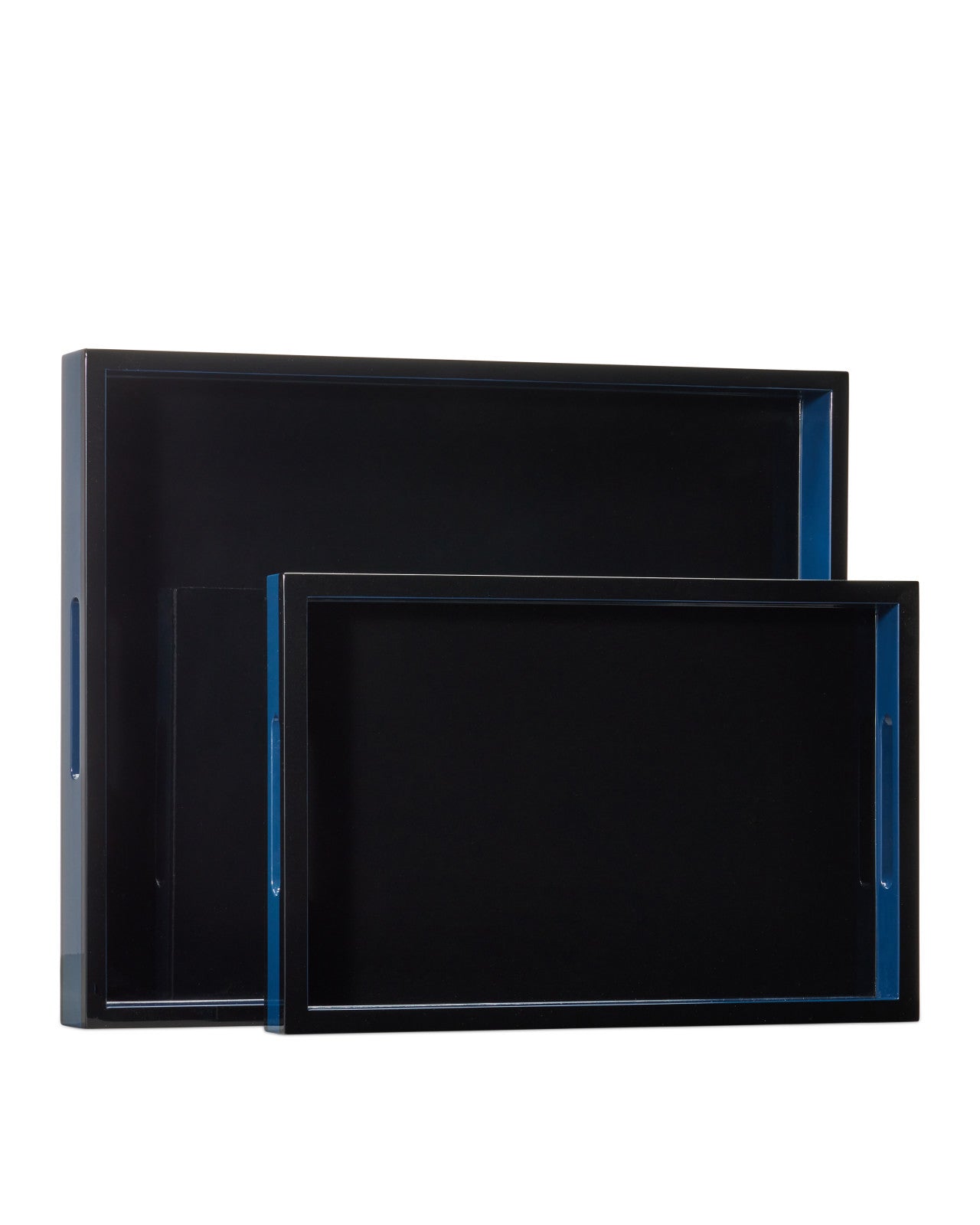 Lacquer Decorative Wood Tray (Set of 2)