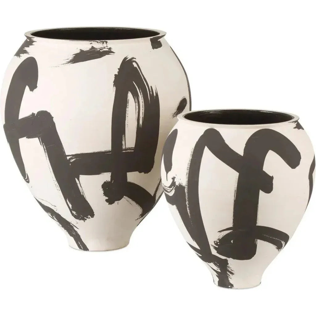 12.25 in. Kenzo Porcelain White Vase - LOOMLAN - Currey & Co - Vases & Jars