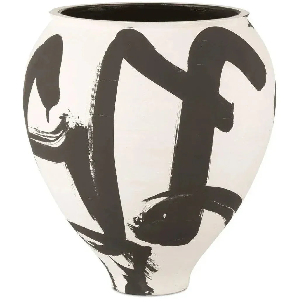 12.25 in. Kenzo Porcelain White Vase - LOOMLAN - Currey & Co - Vases & Jars