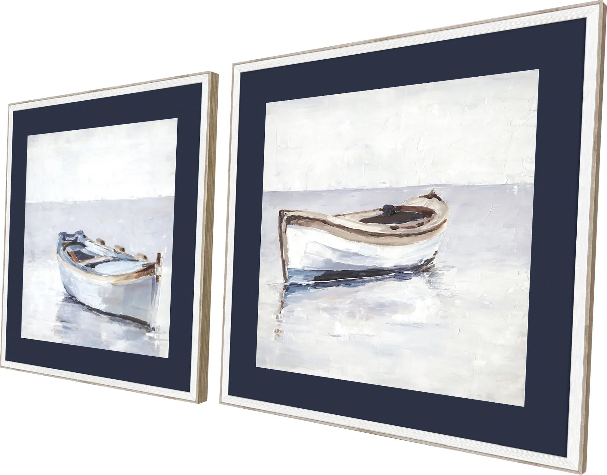 Reflected Horizon Wood Frame Blue Canvas Art 2PC