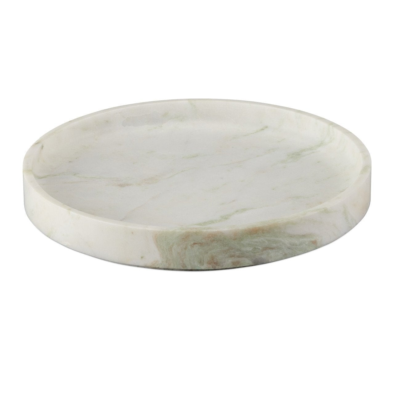 Bilbao White Onyx Round Tray
