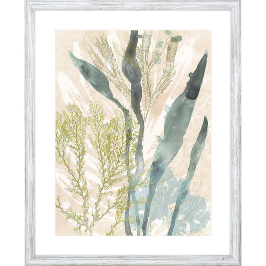 Vintage Ocean Jewels Wood Frame Canvas Art