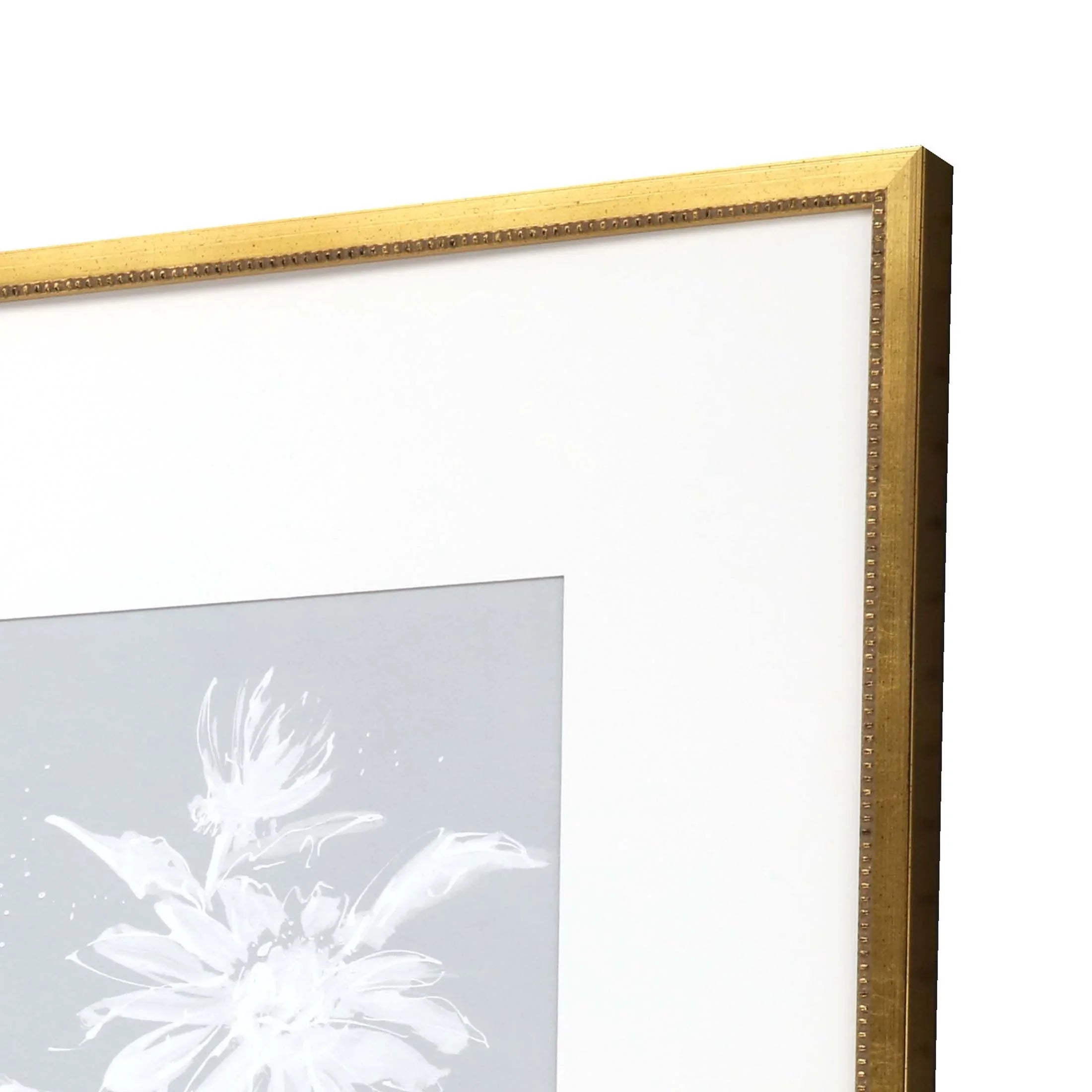 Echinacea Wood Frame Blue Canvas Art 4PC