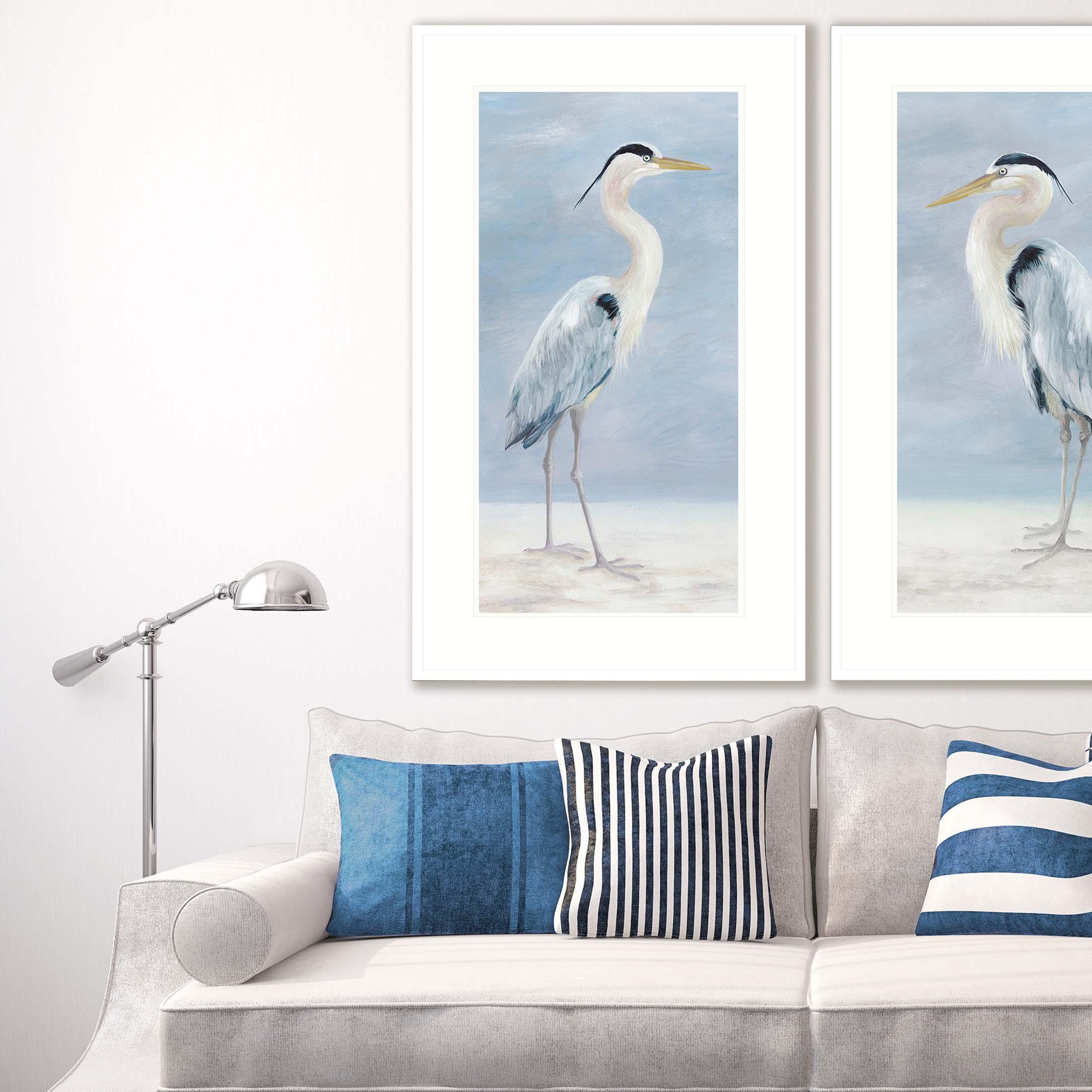 Coastal Calm Wood Frame Blue Canvas Art
