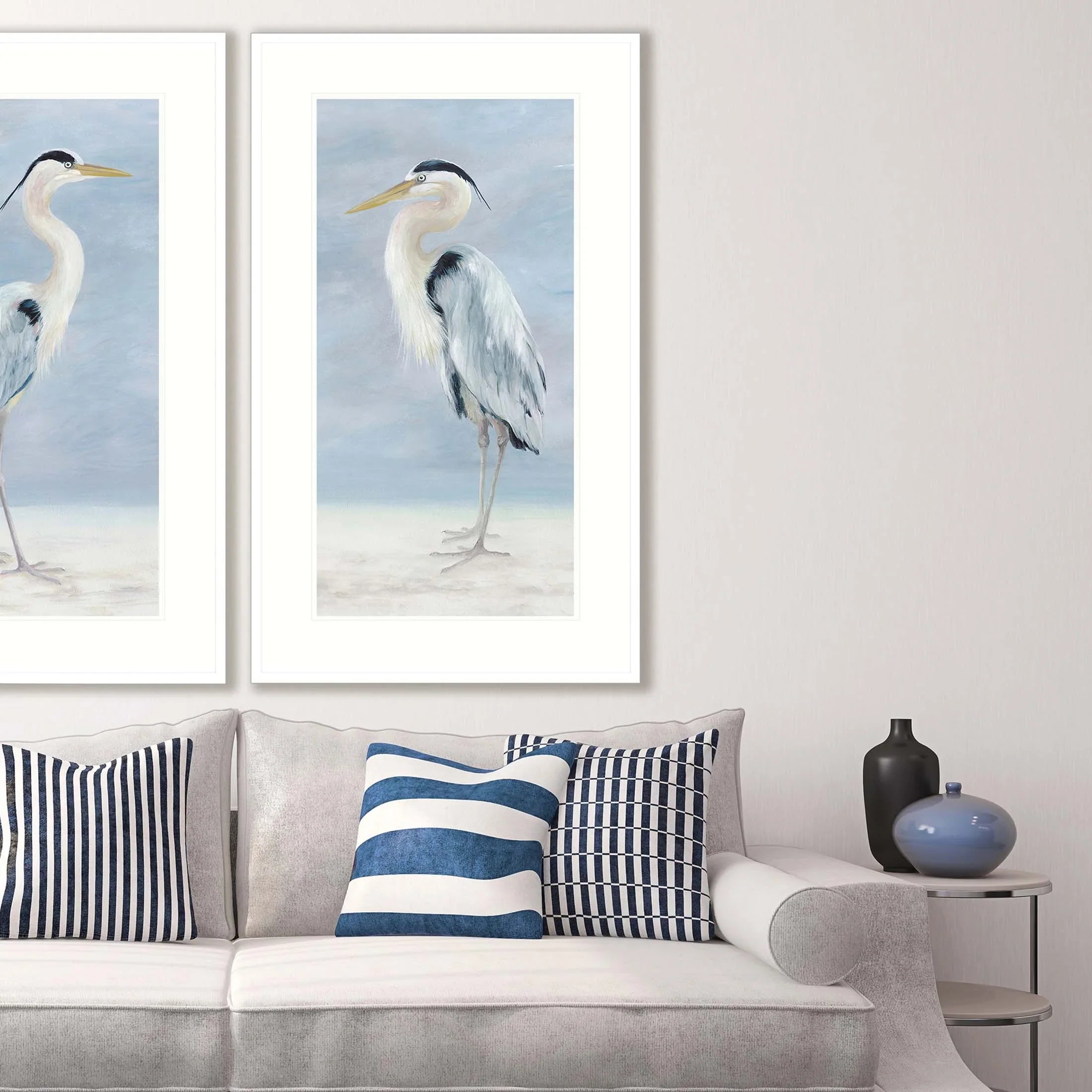 Coastal Calm Wood Frame Blue Canvas Art