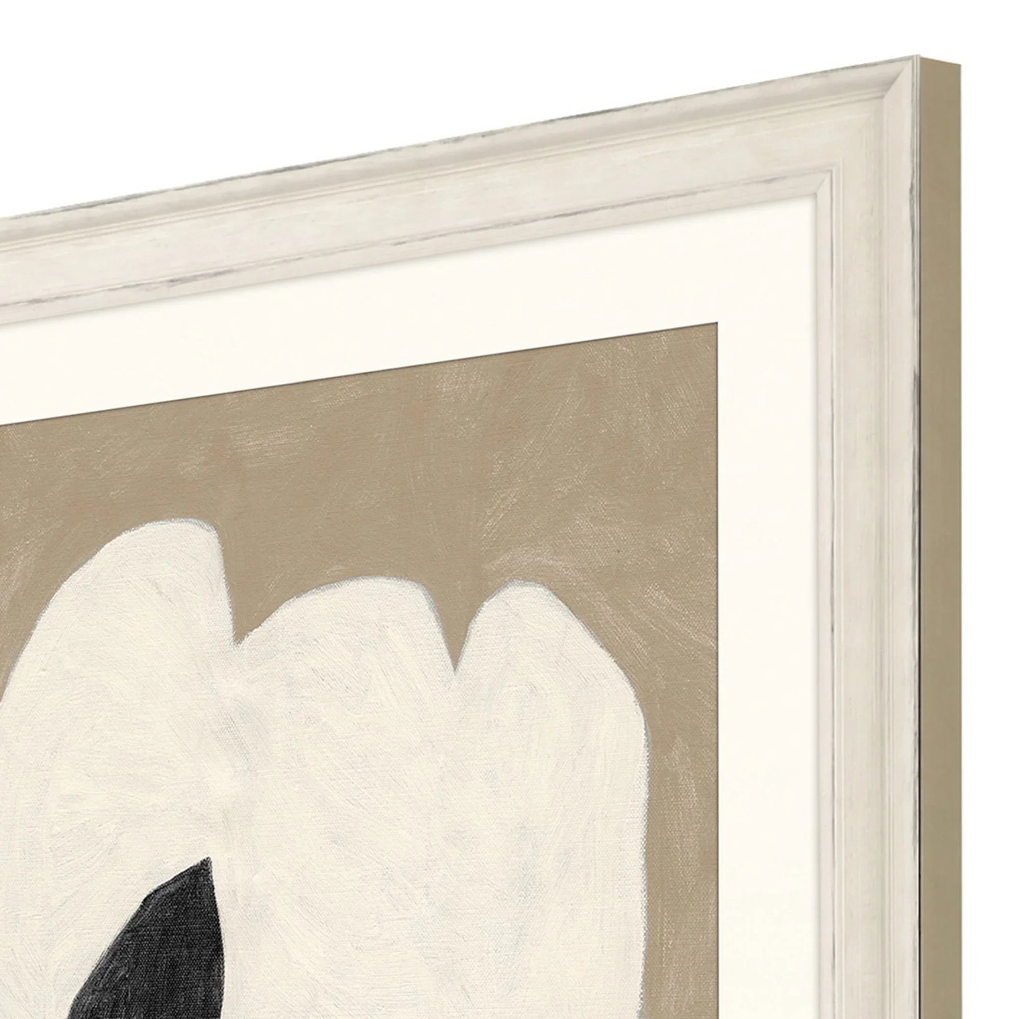 Delicate Sketch Wood Frame White Canvas Art