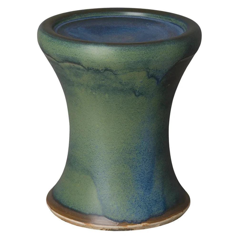 18 in. Berta Verdigris Ceramic Garden Stool-Garden Stools-Emissary-LOOMLAN