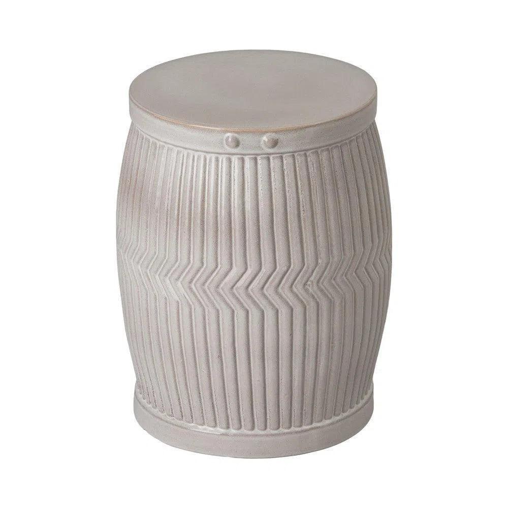 18 in. Dolly Tub Gray Ceramic Outdoor Garden Stool-Garden Stools-Emissary-LOOMLAN