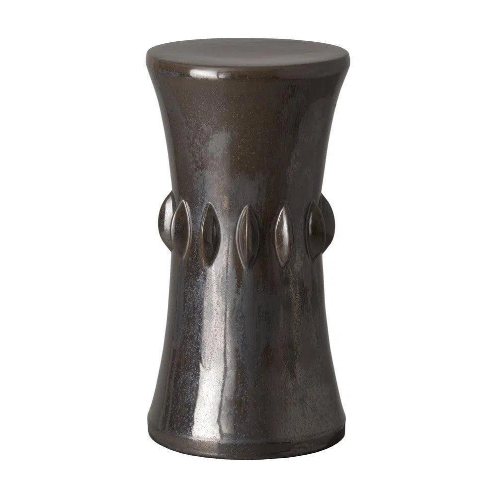 18 in. Jewel Stand Outdoor Side Table-Garden Stools-Emissary-Gunmetal-LOOMLAN