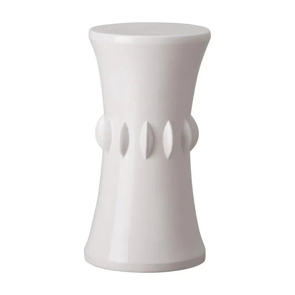 18 in. Jewel Stand Outdoor Side Table-Garden Stools-Emissary-White-LOOMLAN