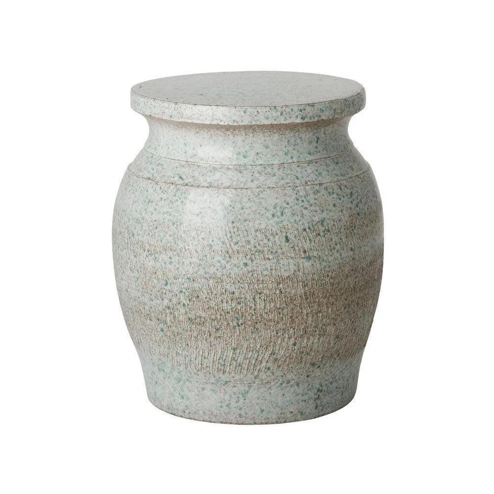 18 in. Koji Ceramic Outdoor Garden Stool Side Table-Garden Stools-Emissary-Coastal Splash-LOOMLAN
