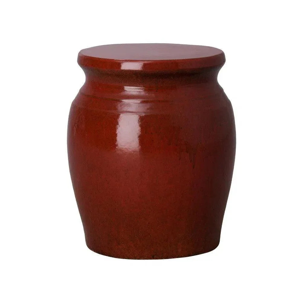 18 in. Koji Ceramic Outdoor Garden Stool Side Table-Garden Stools-Emissary-Tropical Red-LOOMLAN
