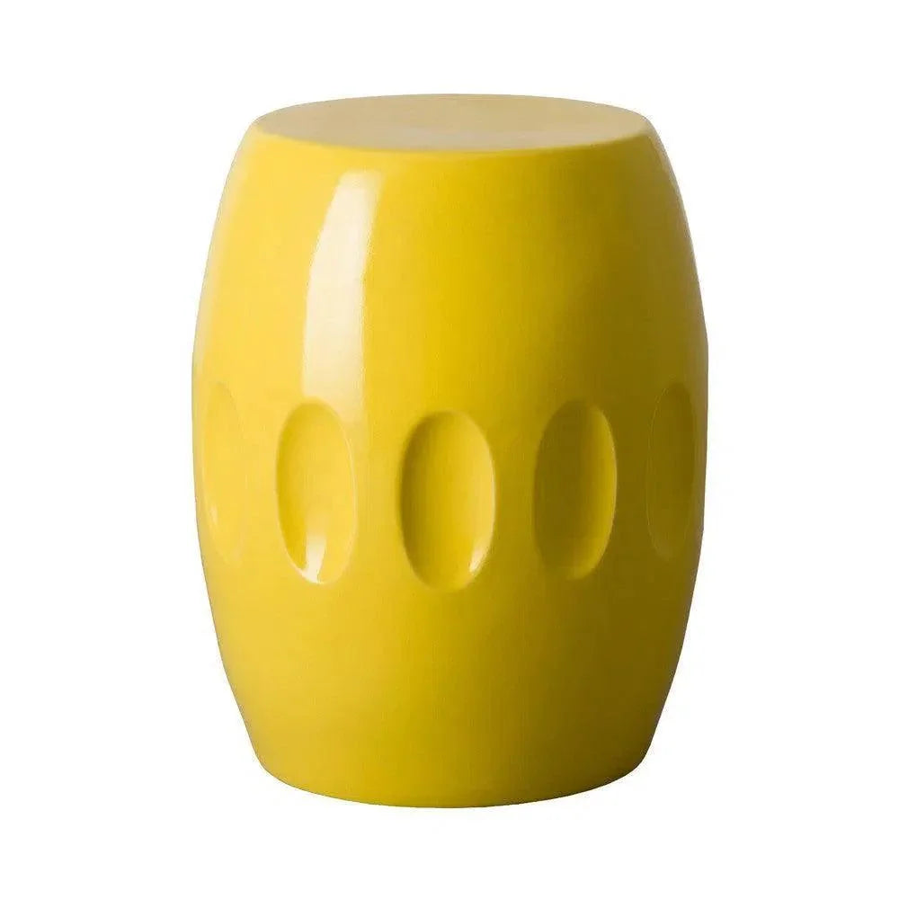 18 in. Orion Ceramic Outdoor Garden Stool-Garden Stools-Emissary-Yellow-LOOMLAN