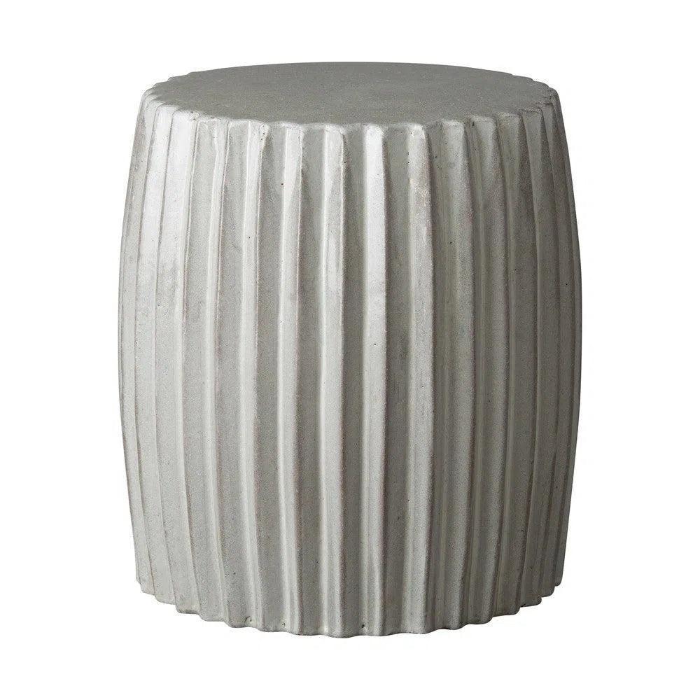 Emissary 18 in. Pleated Ceramic Outdoor Garden Stool