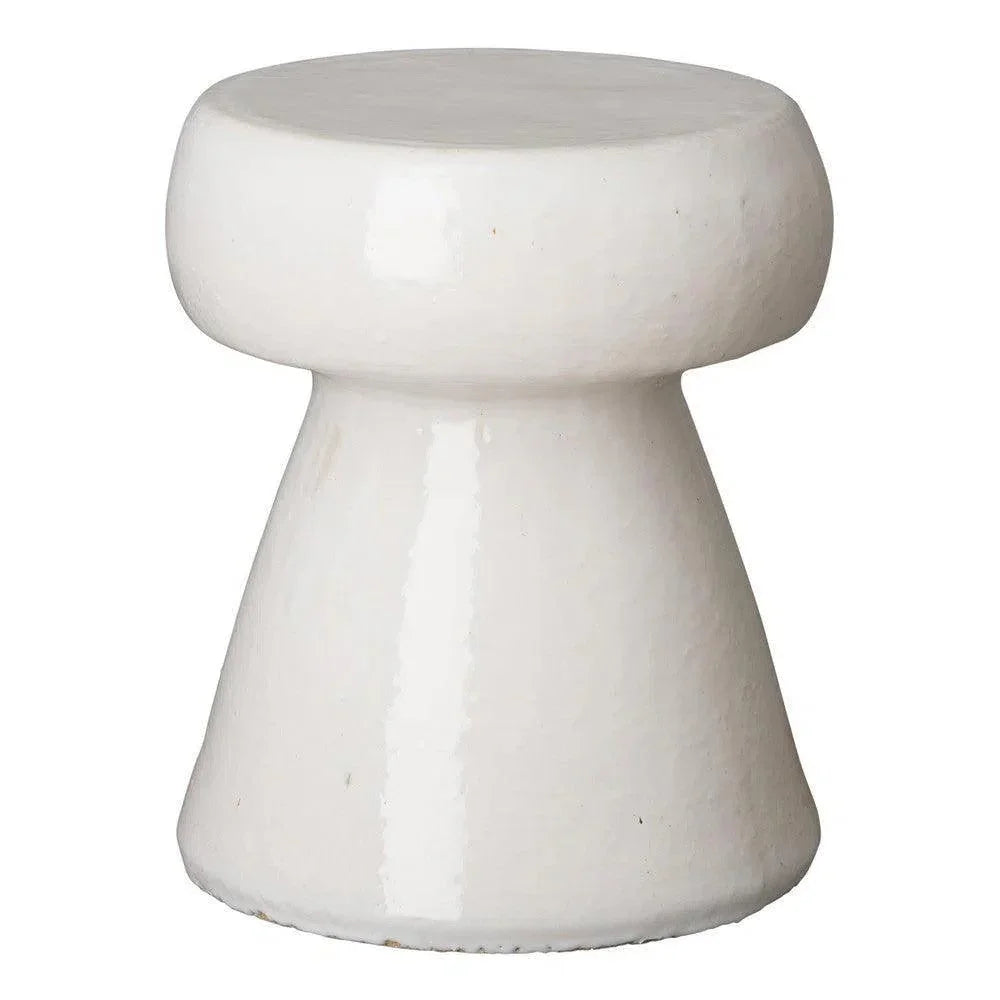 18 in. Portobello Ceramic Outdoor Garden Stool Outdoor-Garden Stools-Emissary-White-LOOMLAN