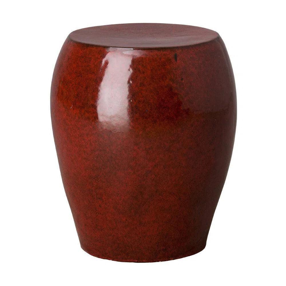 18 in. Seiji Ceramic Garden Stool-Garden Stools-Emissary-Tropical Red-LOOMLAN