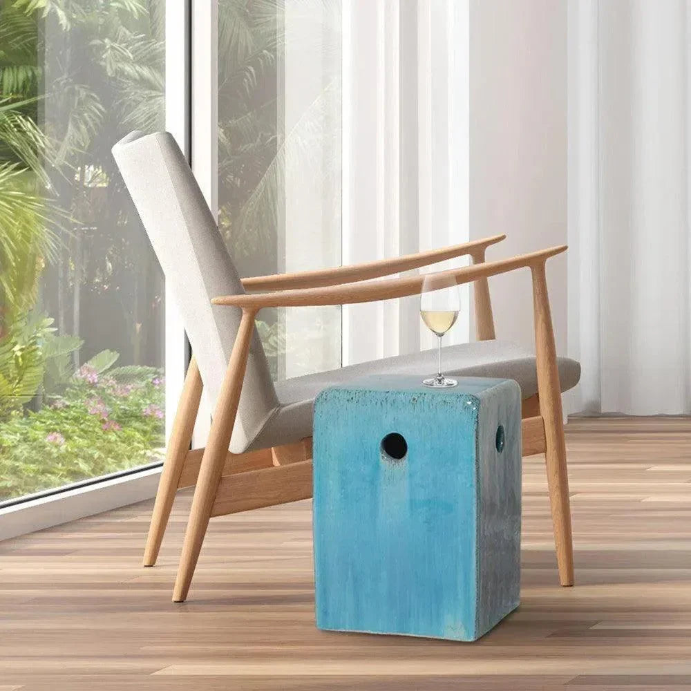 18 in. Square Outdoor Decorative Garden Stool-Garden Stools-Emissary-LOOMLAN