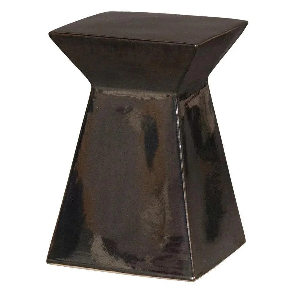 18 in. Upright Ceramic Outdoor Garden Stool-Garden Stools-Emissary-Metallic-LOOMLAN