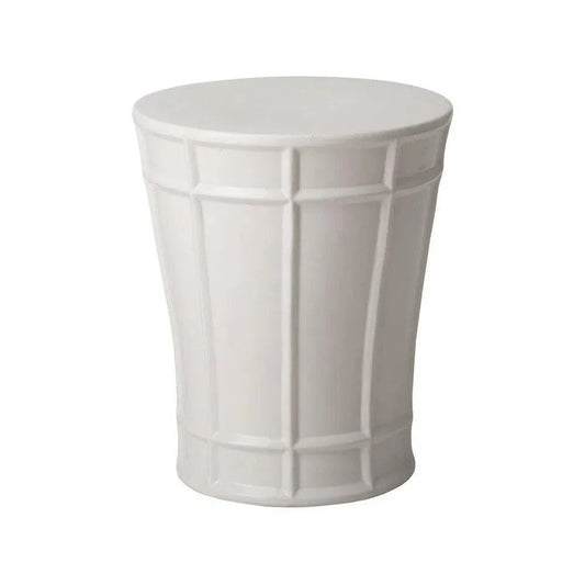 18 in. Varro Ceramic Garden Stool-Garden Stools-Emissary-White-LOOMLAN