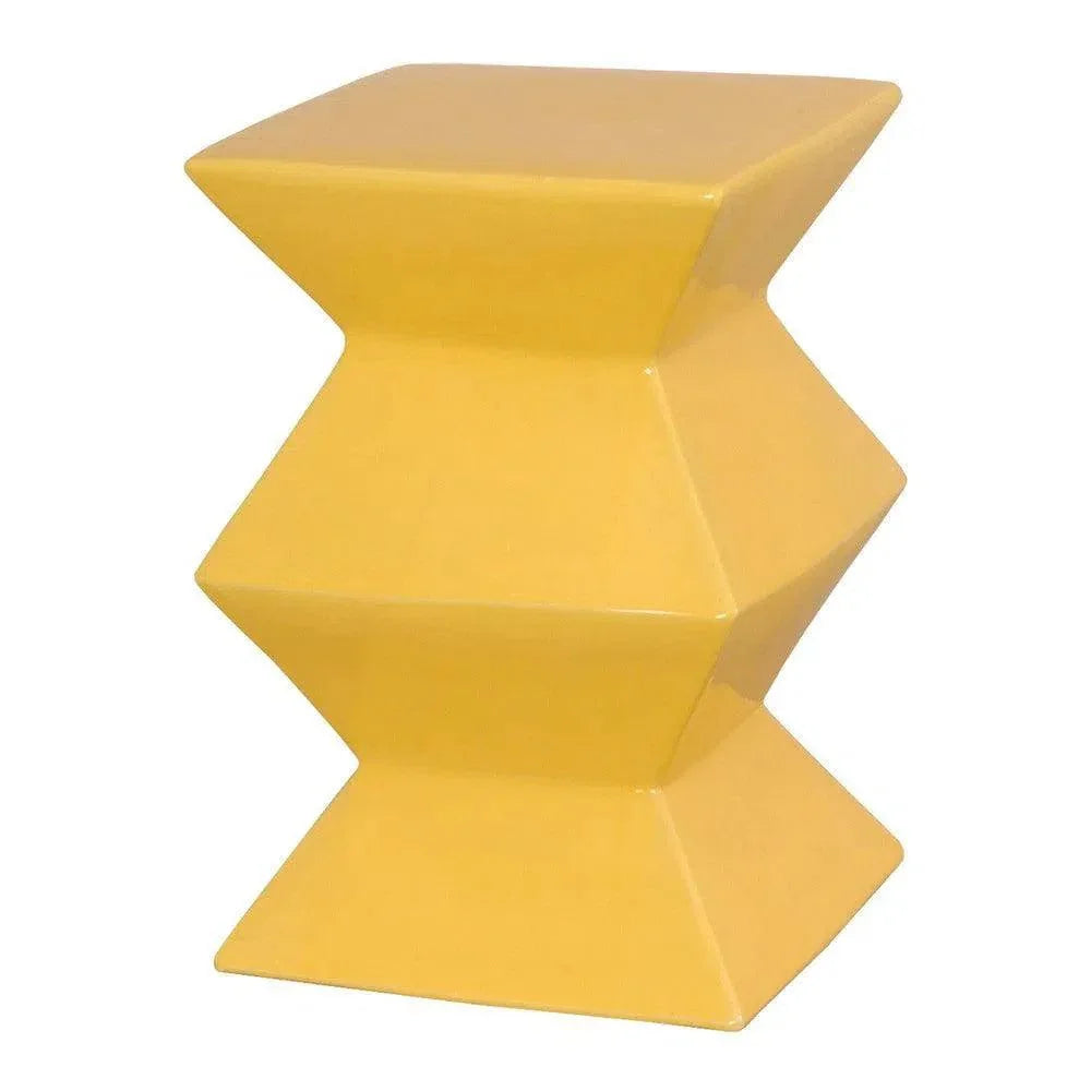 Emissary 18 in. Zigzag Outdoor Decorative Garden Stool