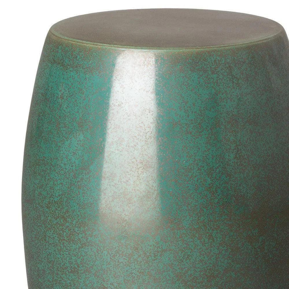 19 in. Smooth Round Ceramic Outdoor Garden Stool-Garden Stools-Emissary-LOOMLAN