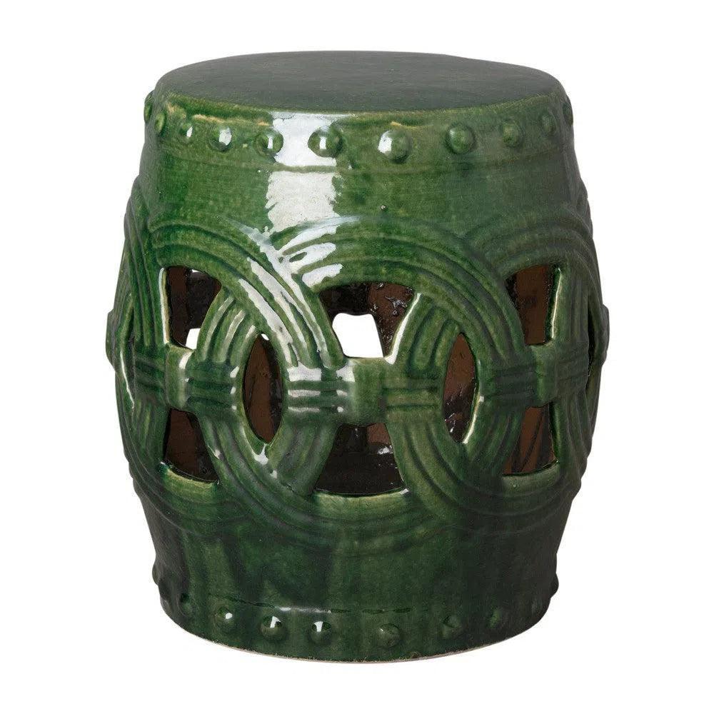 21 in. Eternity Ceramic Outdoor Garden Stool-Garden Stools-Emissary-LOOMLAN