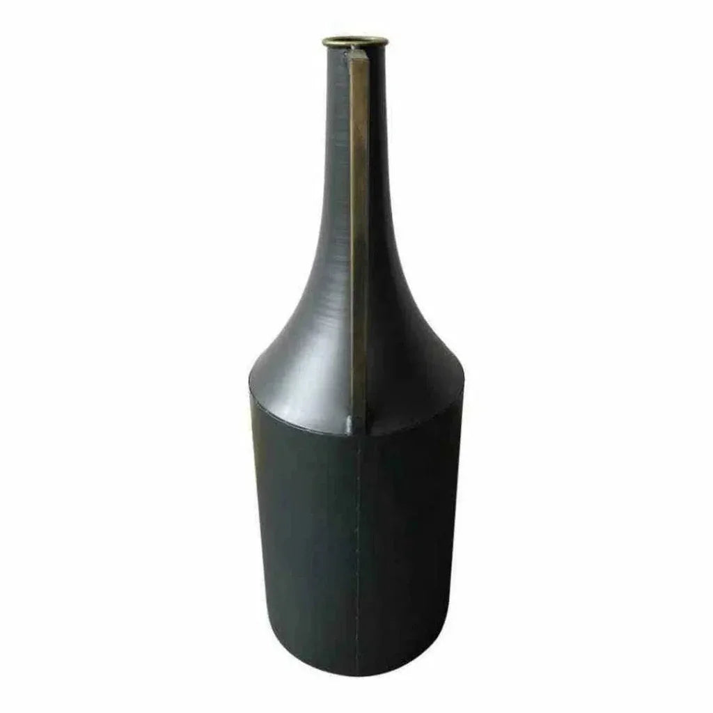 24 Inch Metal Vase Black Industrial - LOOMLAN - Moe's Home - Vases & Jars