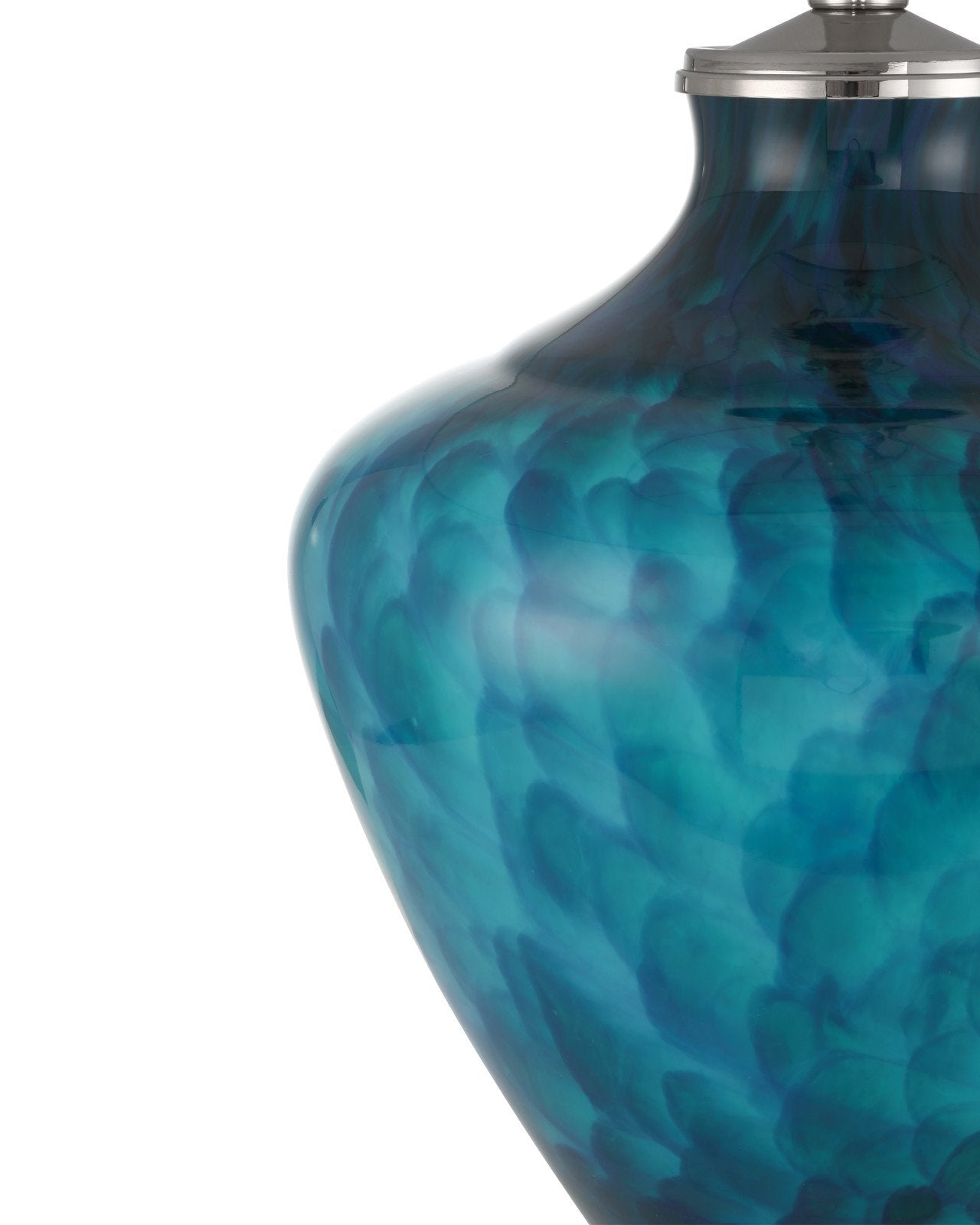 Sapphire Blue Glass Table Lamp