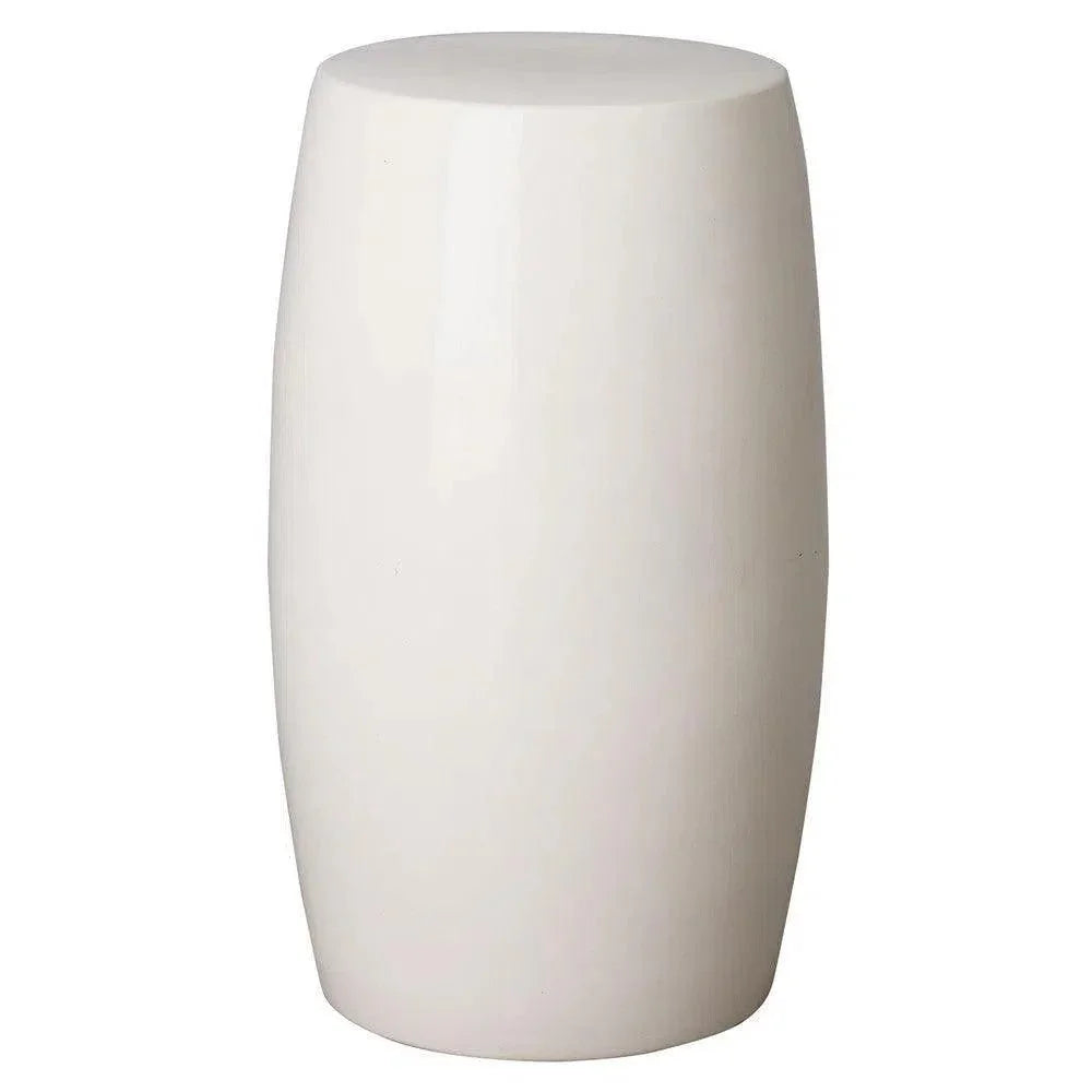 25.5 in. Tall Outdoor Decorative Garden Stool-Garden Stools-Emissary-White-LOOMLAN