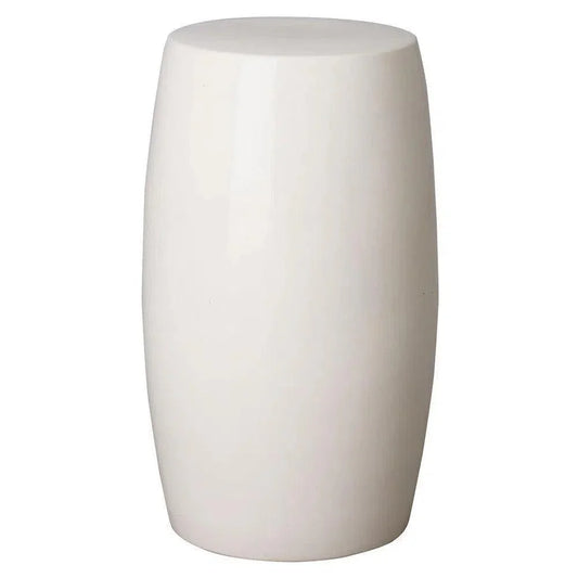 25.5 in. Tall Outdoor Decorative Garden Stool-Garden Stools-Emissary-White-LOOMLAN