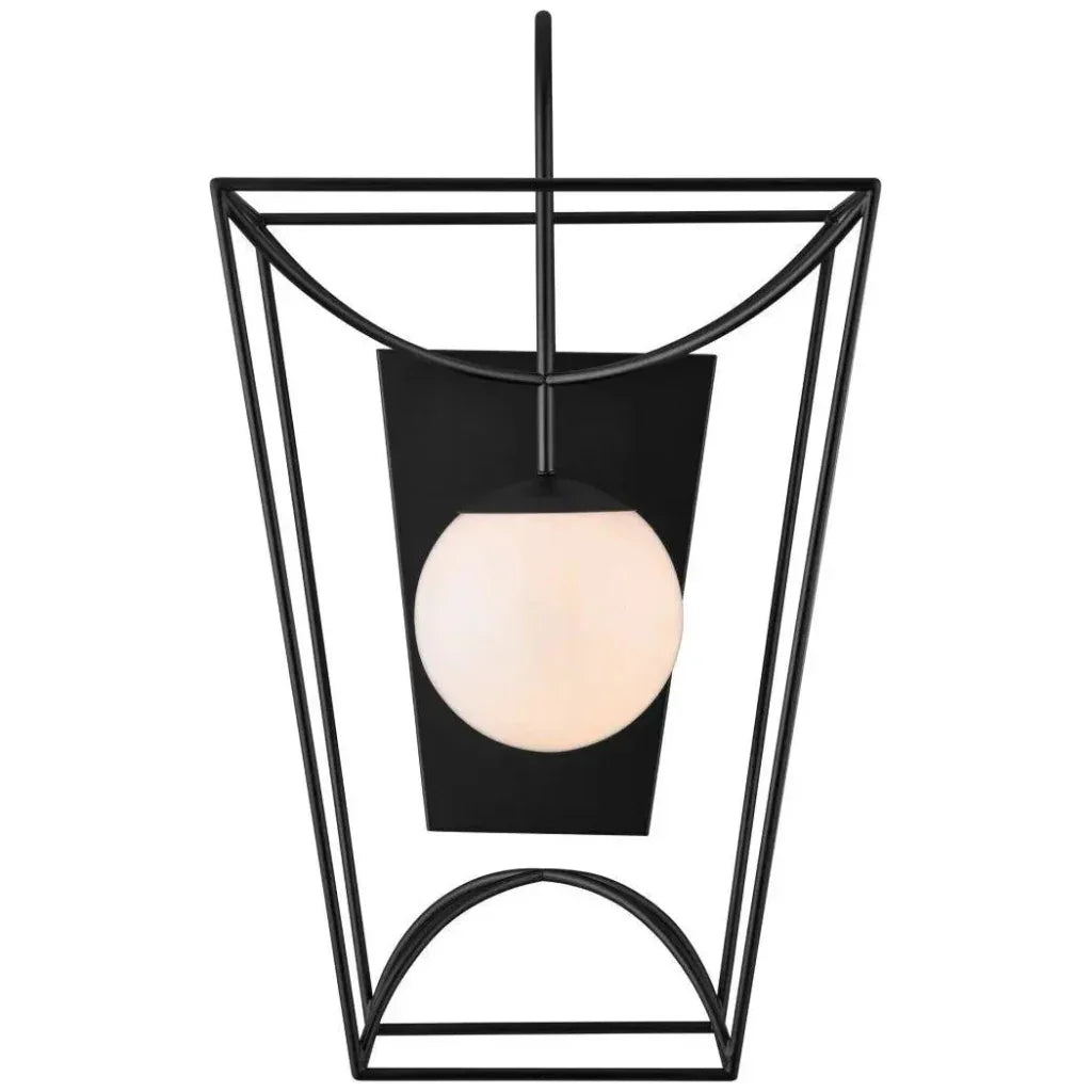 31 in. Rochefort Metal & Glass Black Wall Sconce - LOOMLAN - Currey & Co - Wall Sconces