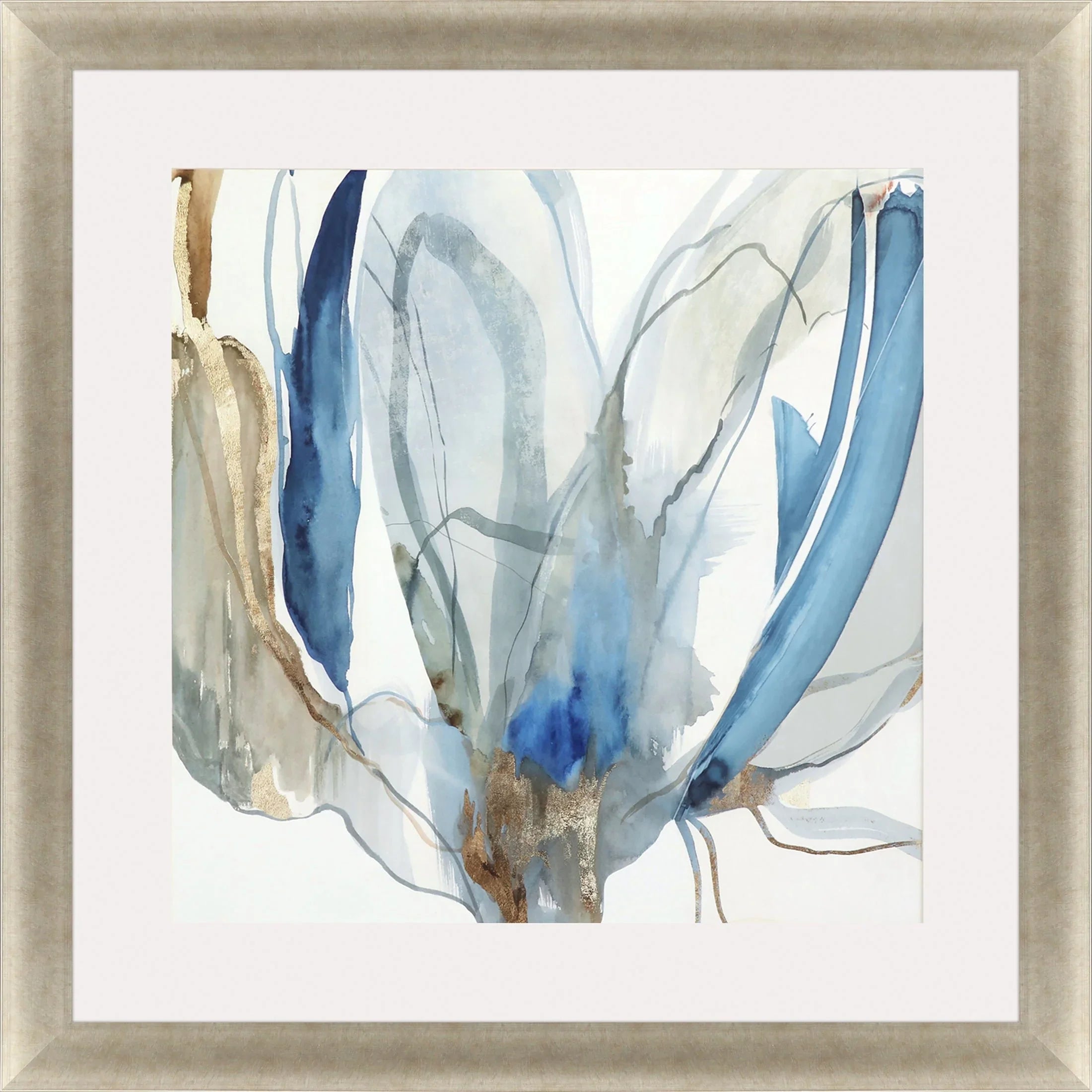 Refined Hand Assembled Blue Canvas Art