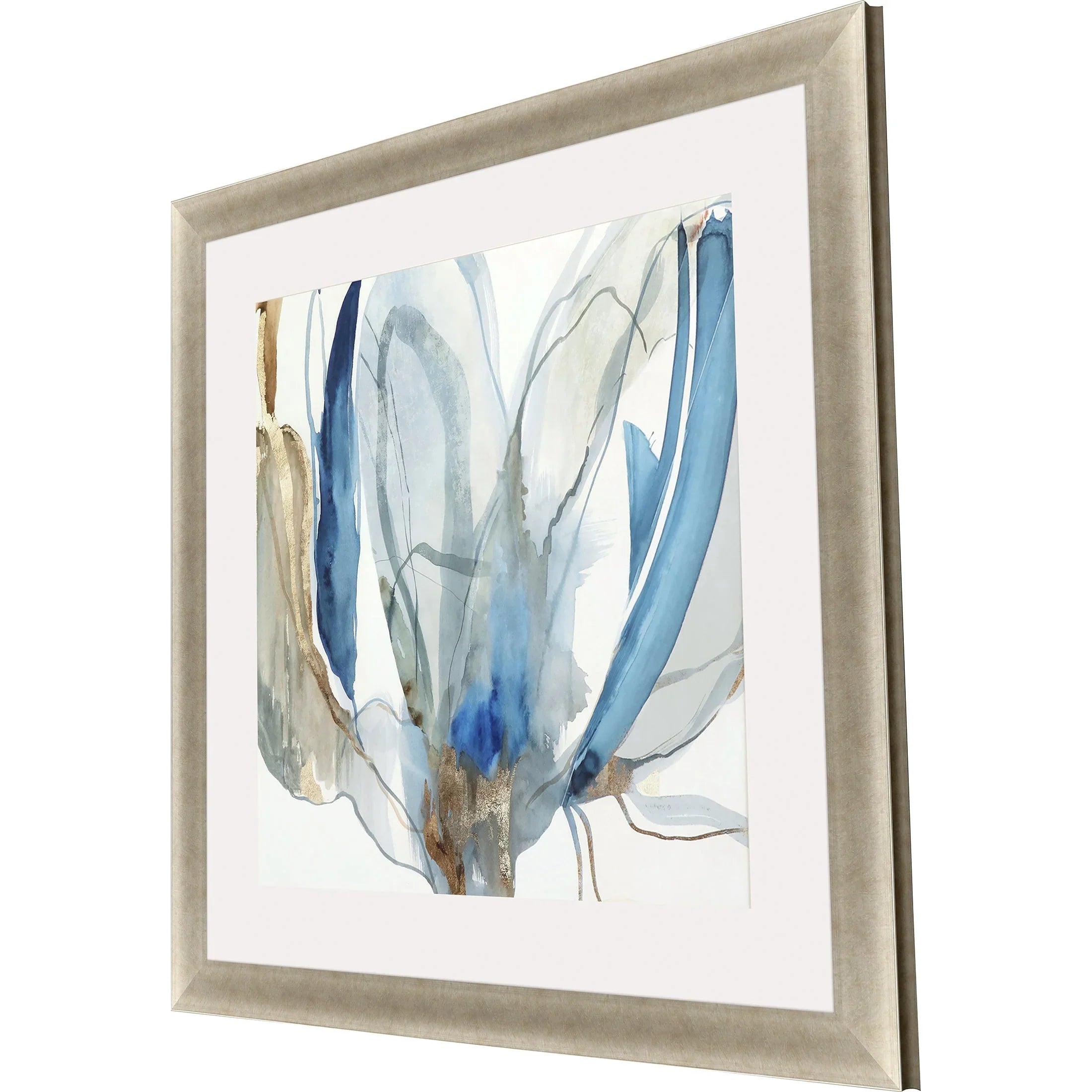 Refined Hand Assembled Blue Canvas Art