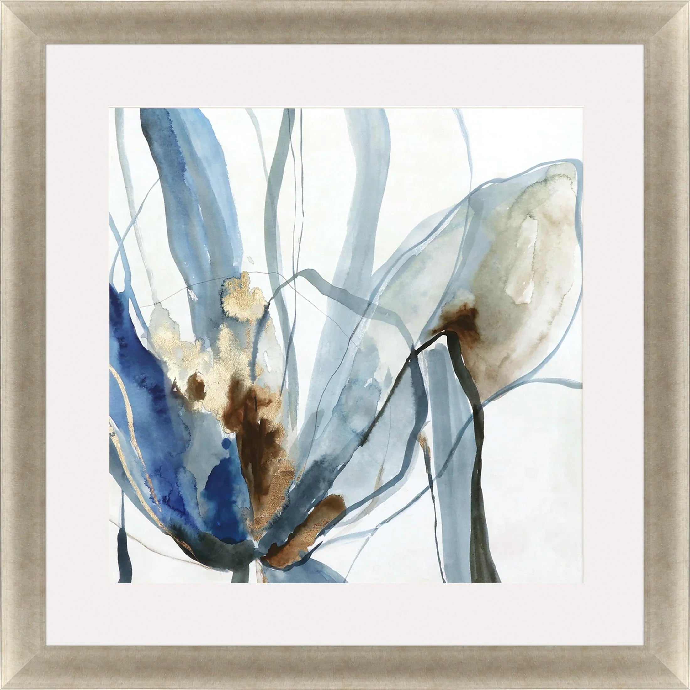 Refined Hand Assembled Blue Canvas Art