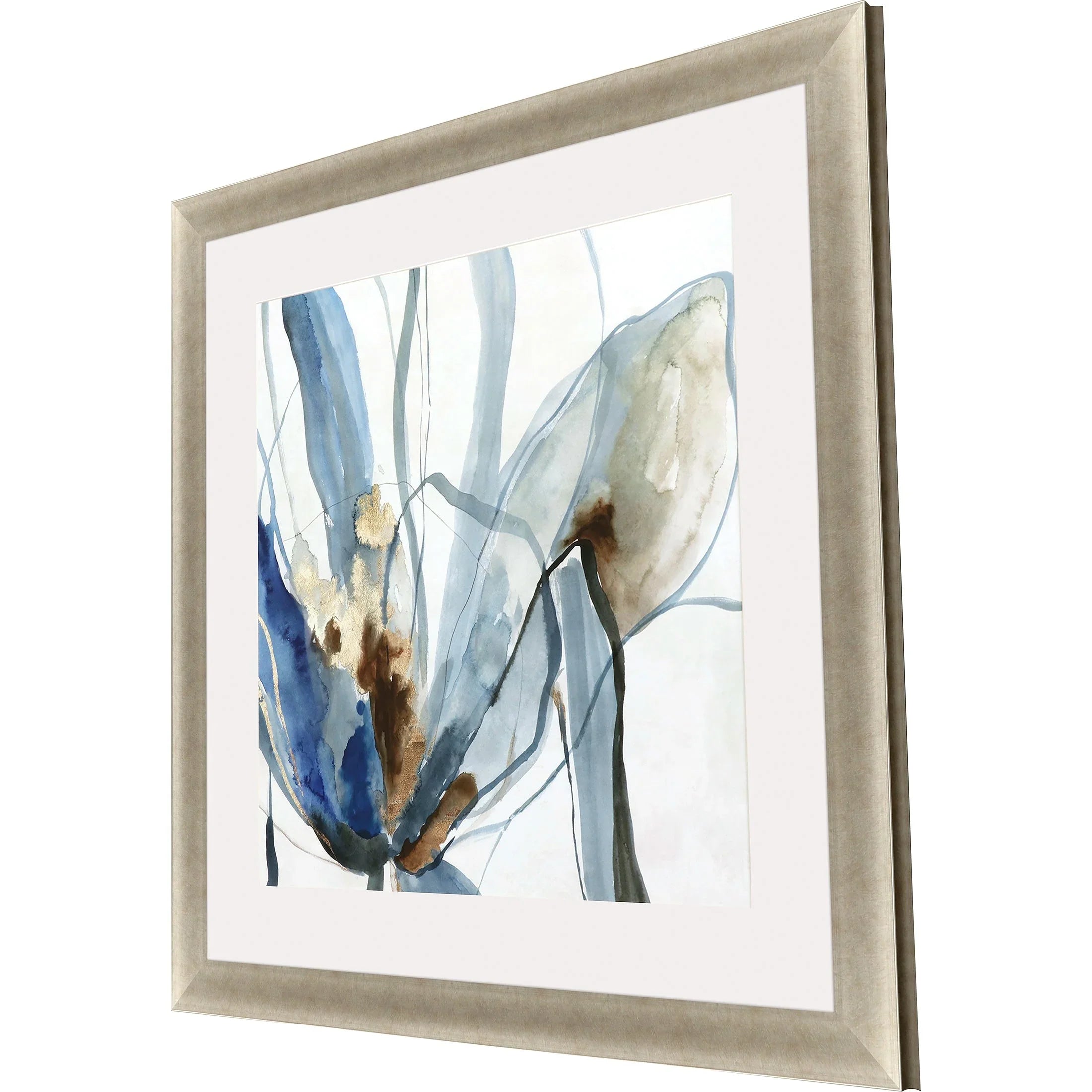 Refined Hand Assembled Blue Canvas Art