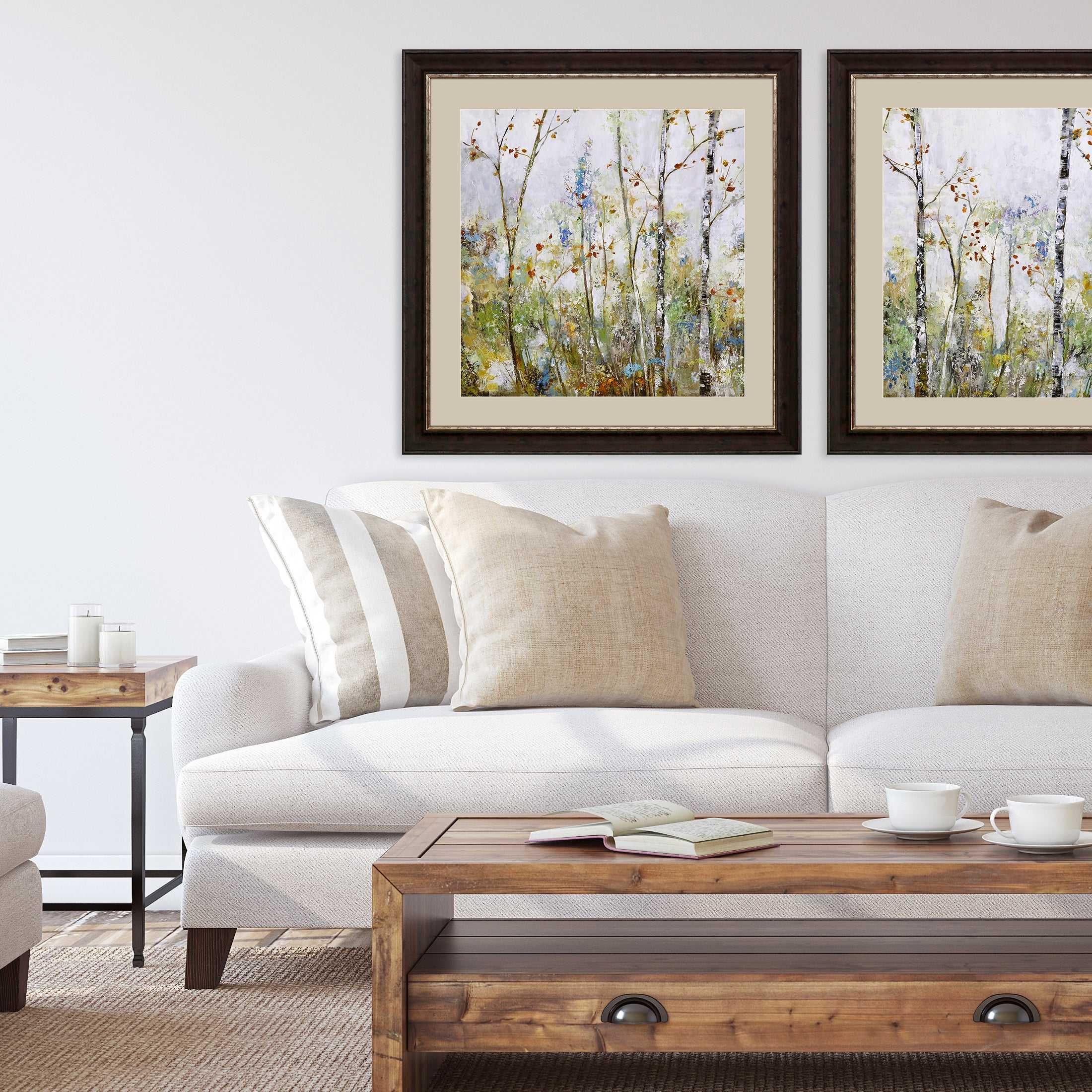 Birch Forest Green Canvas Art
