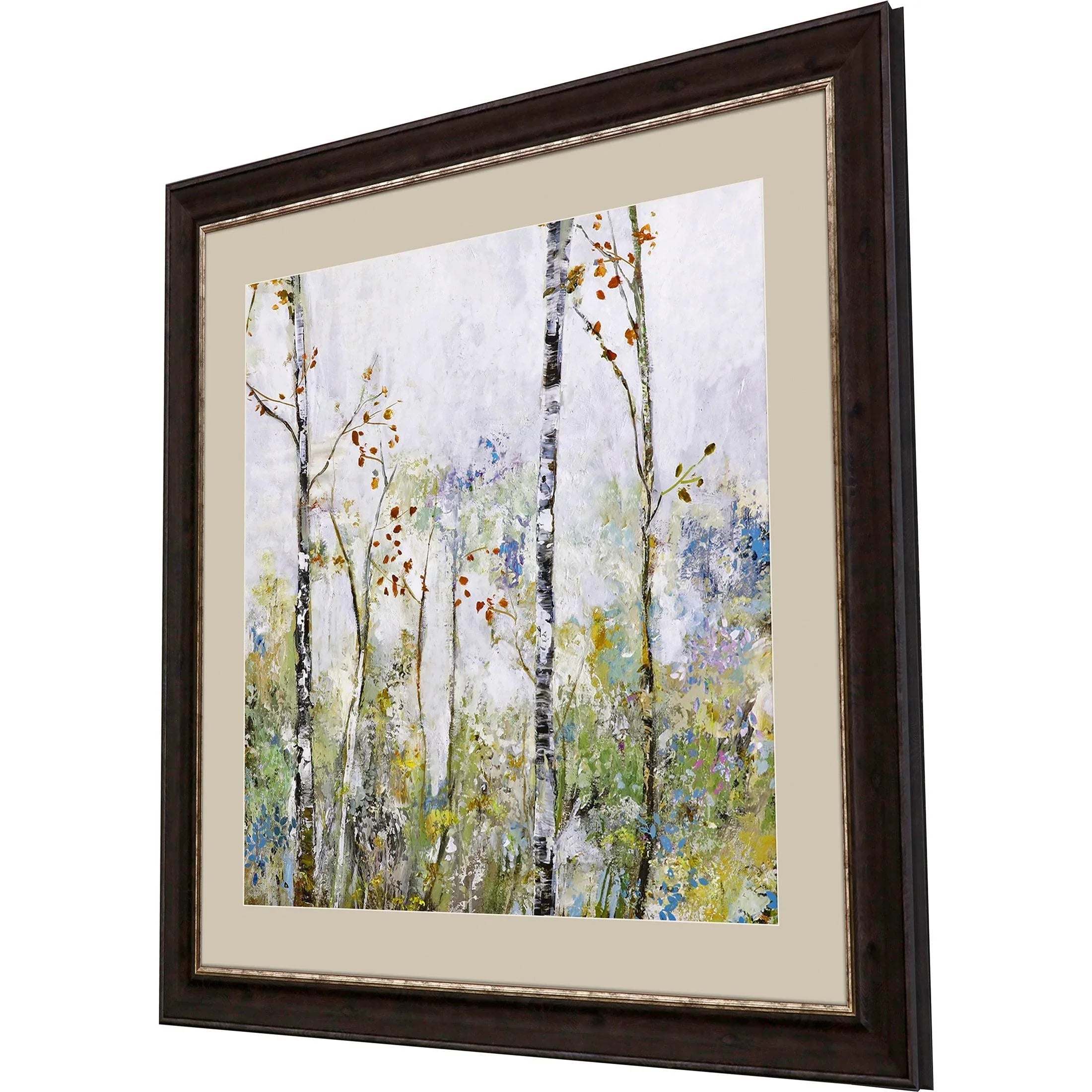 Birch Forest Green Canvas Art