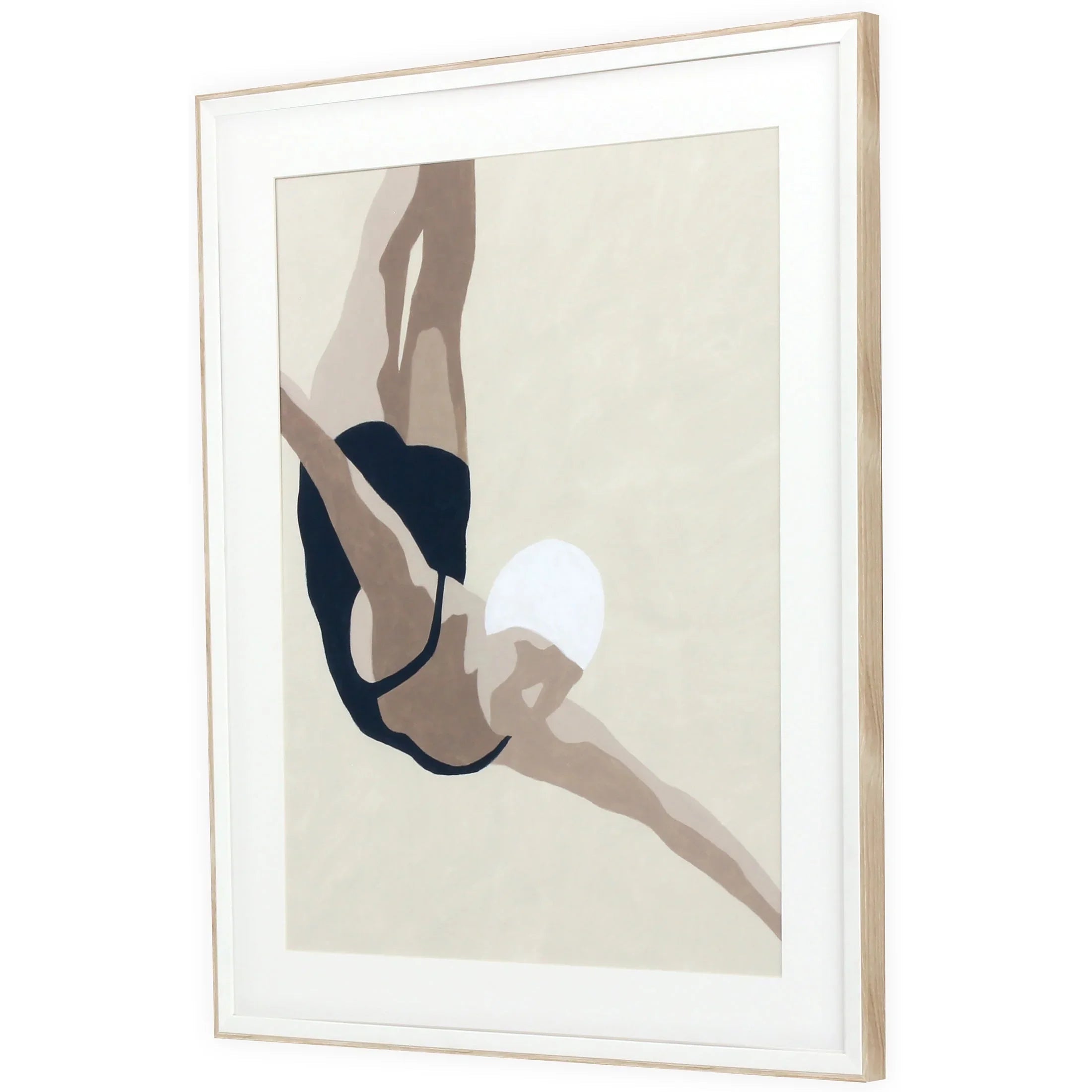 Dive Wood Frame Blue Canvas Art