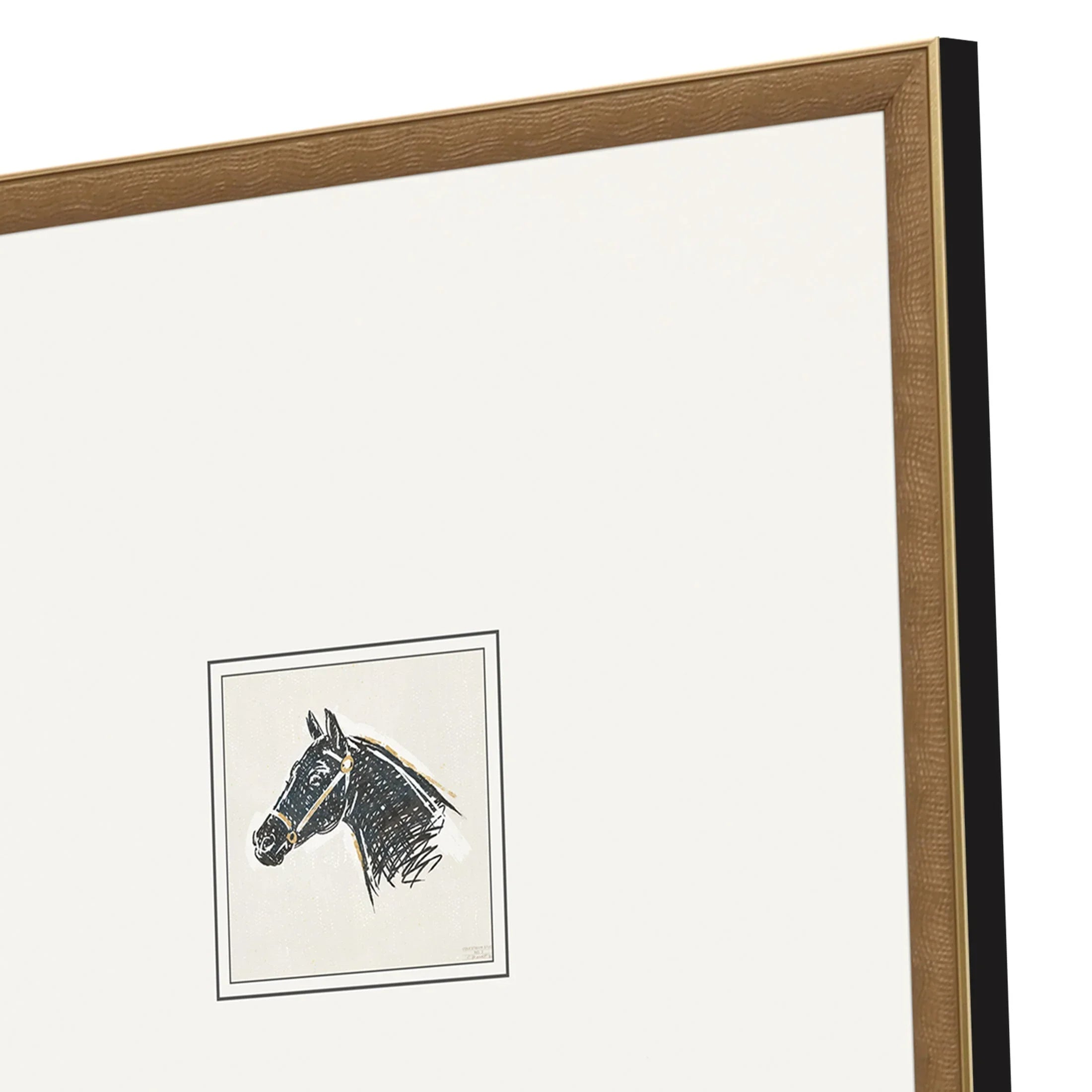Equestrian Study Wood Frame Black Canvas Art 2PC