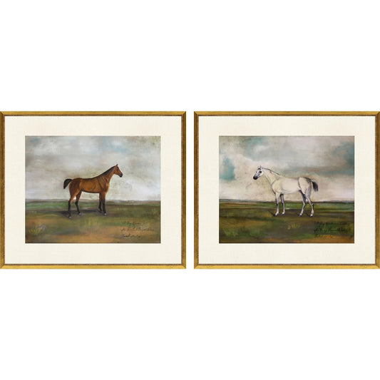 Equestrian Wood Frame Multi Canvas Art 2PC