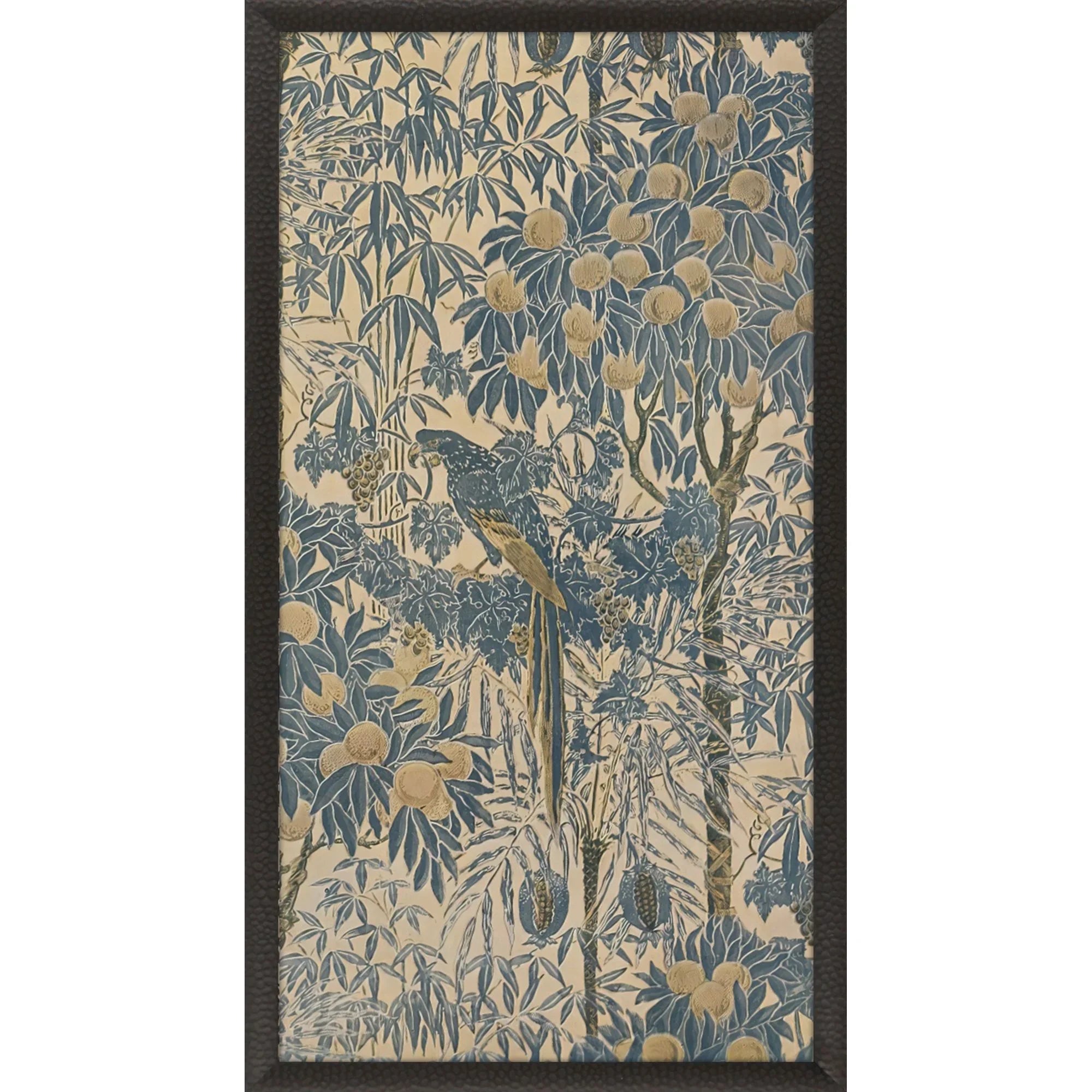 Exotic Elegance I Wood Frame Blue Canvas Art