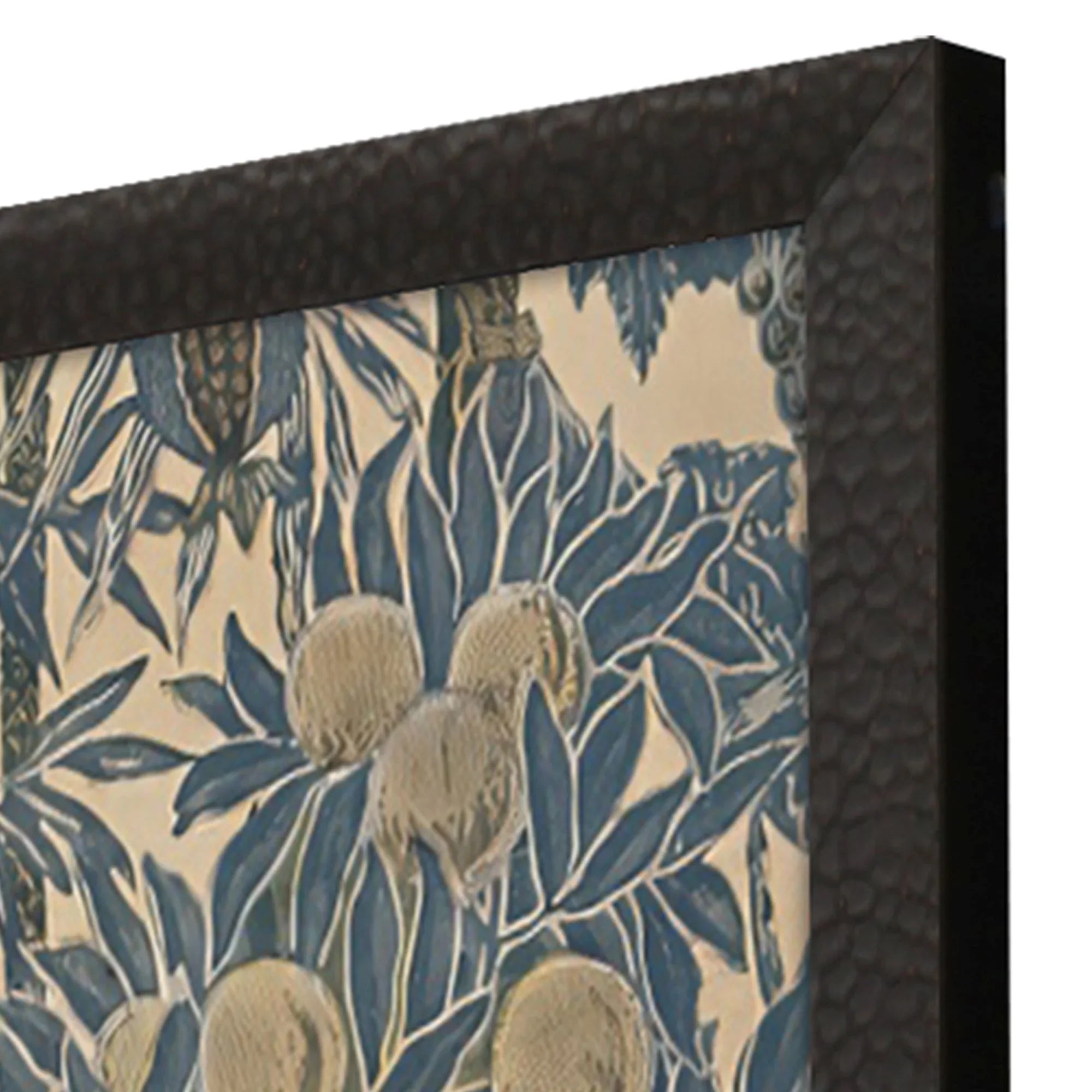 Exotic Elegance I Wood Frame Blue Canvas Art