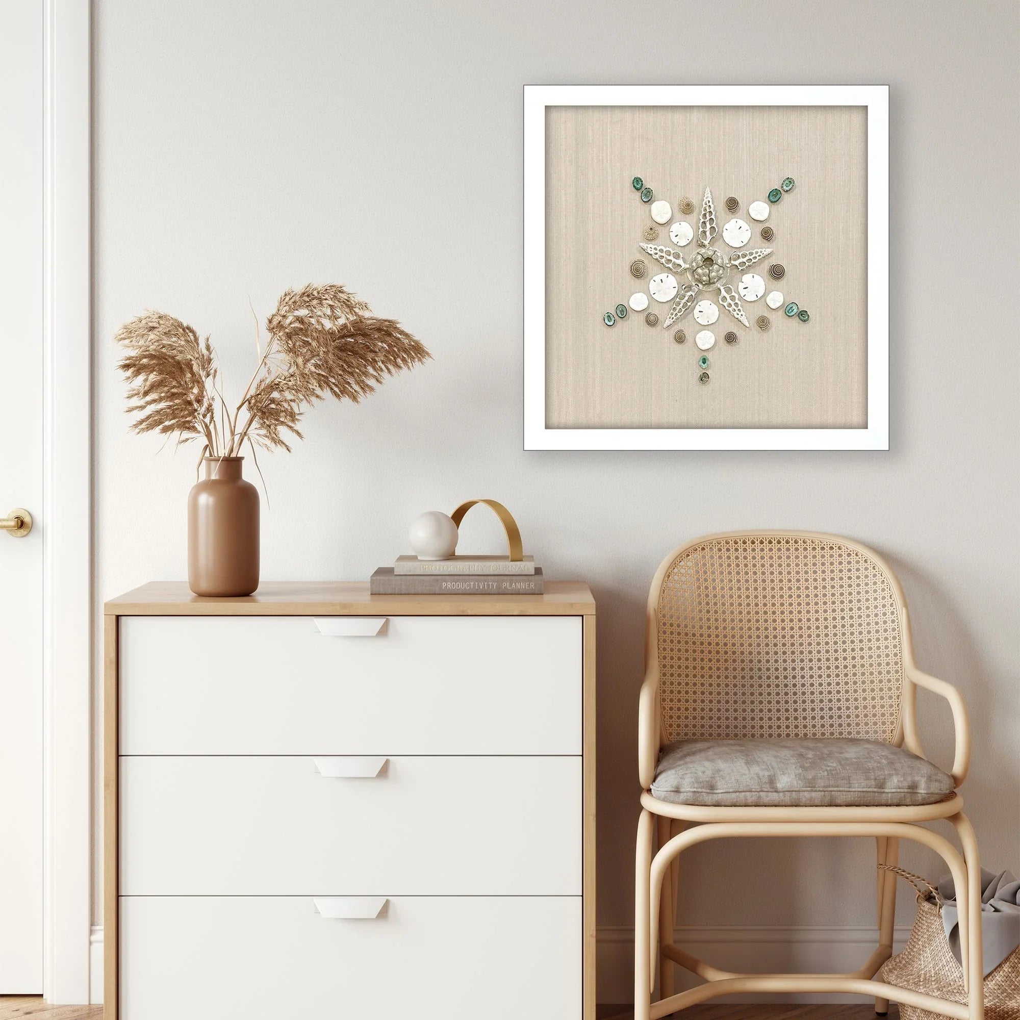 Caparazon Wood Frame Brown Canvas Art