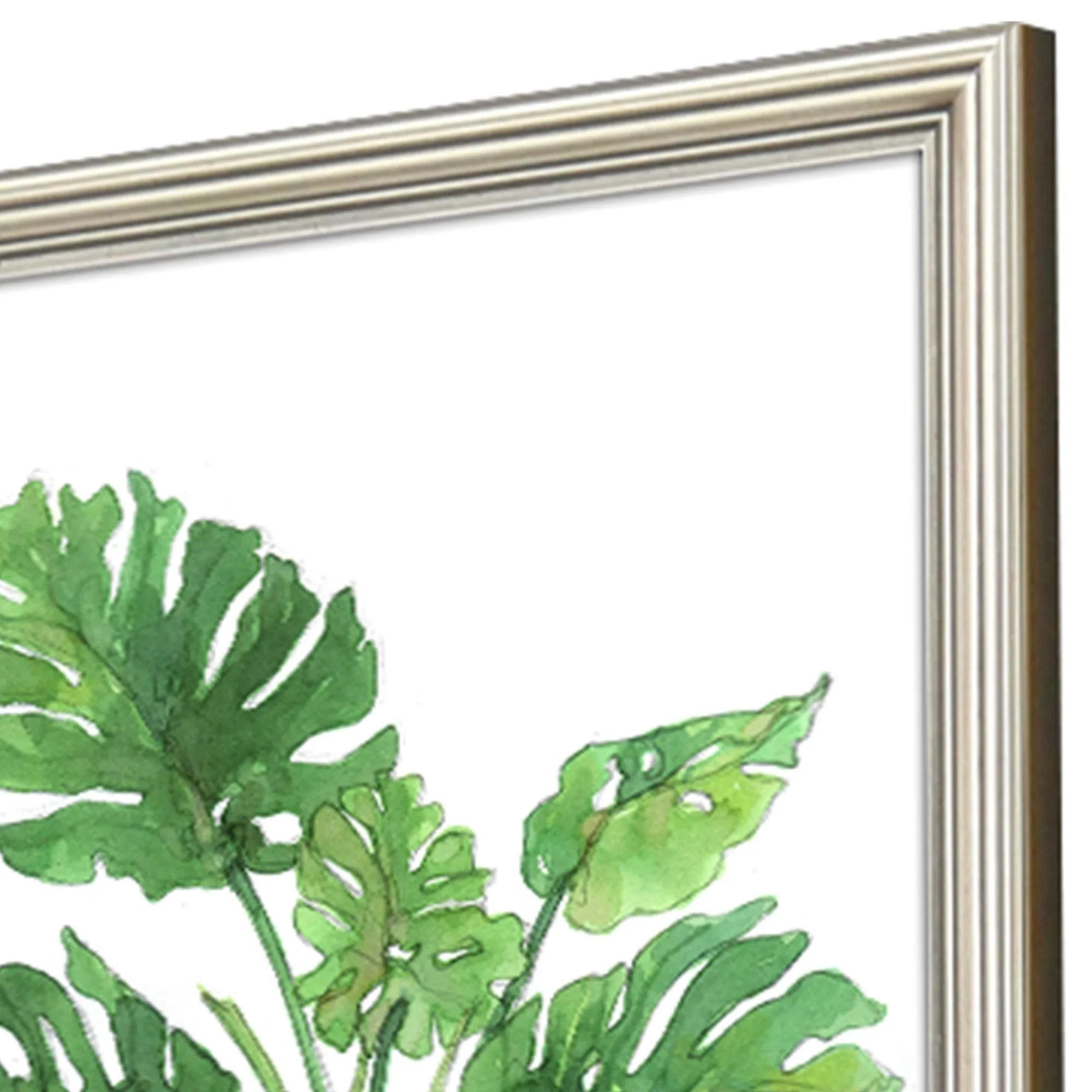 Botanical Blues Wood Frame Canvas Art 4PC