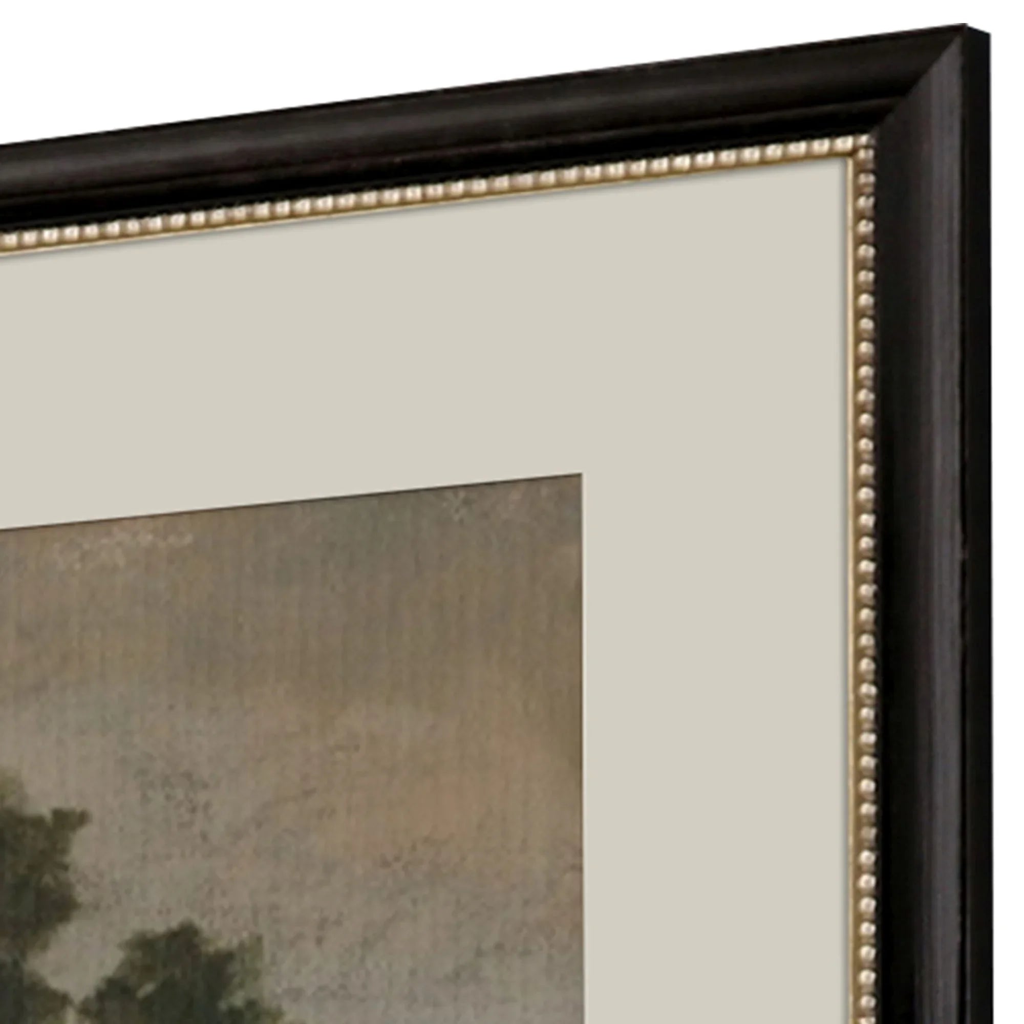 Dusk Panoramic Vista Wood Frame Green Canvas Art 2PC